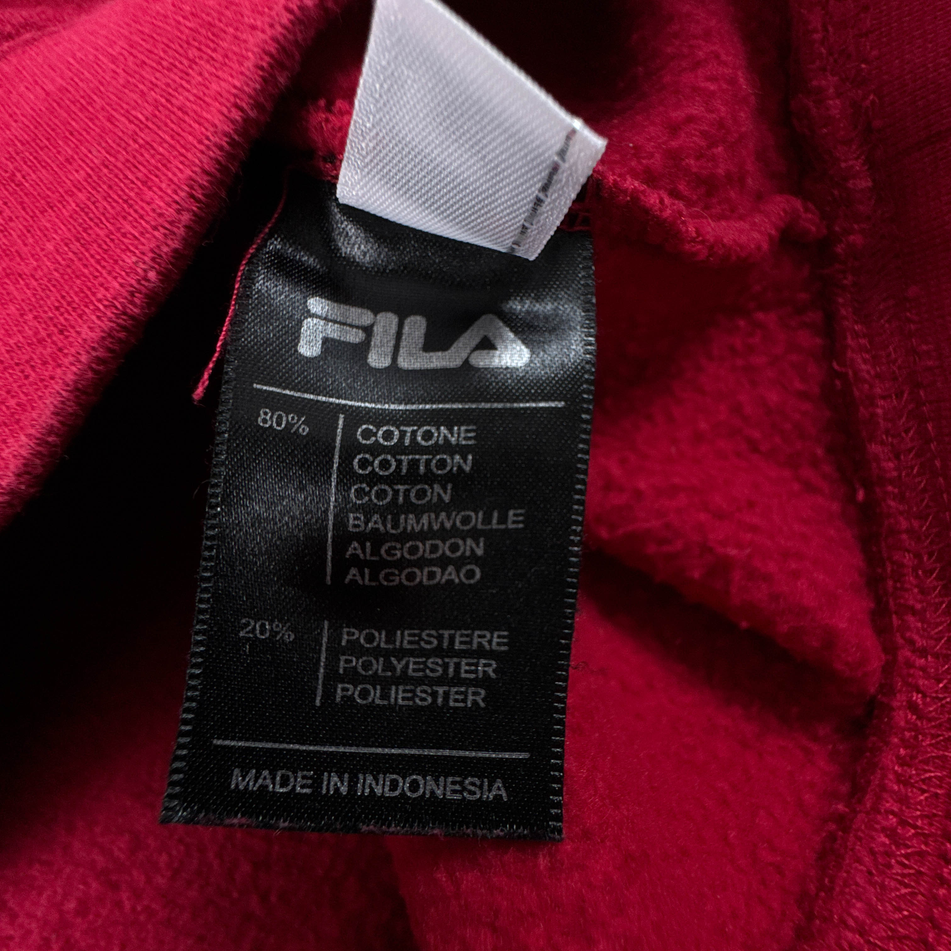 Felpa Fila Vintage rossa a girocollo logo ricamato anni 90 00 - Taglia L uomo