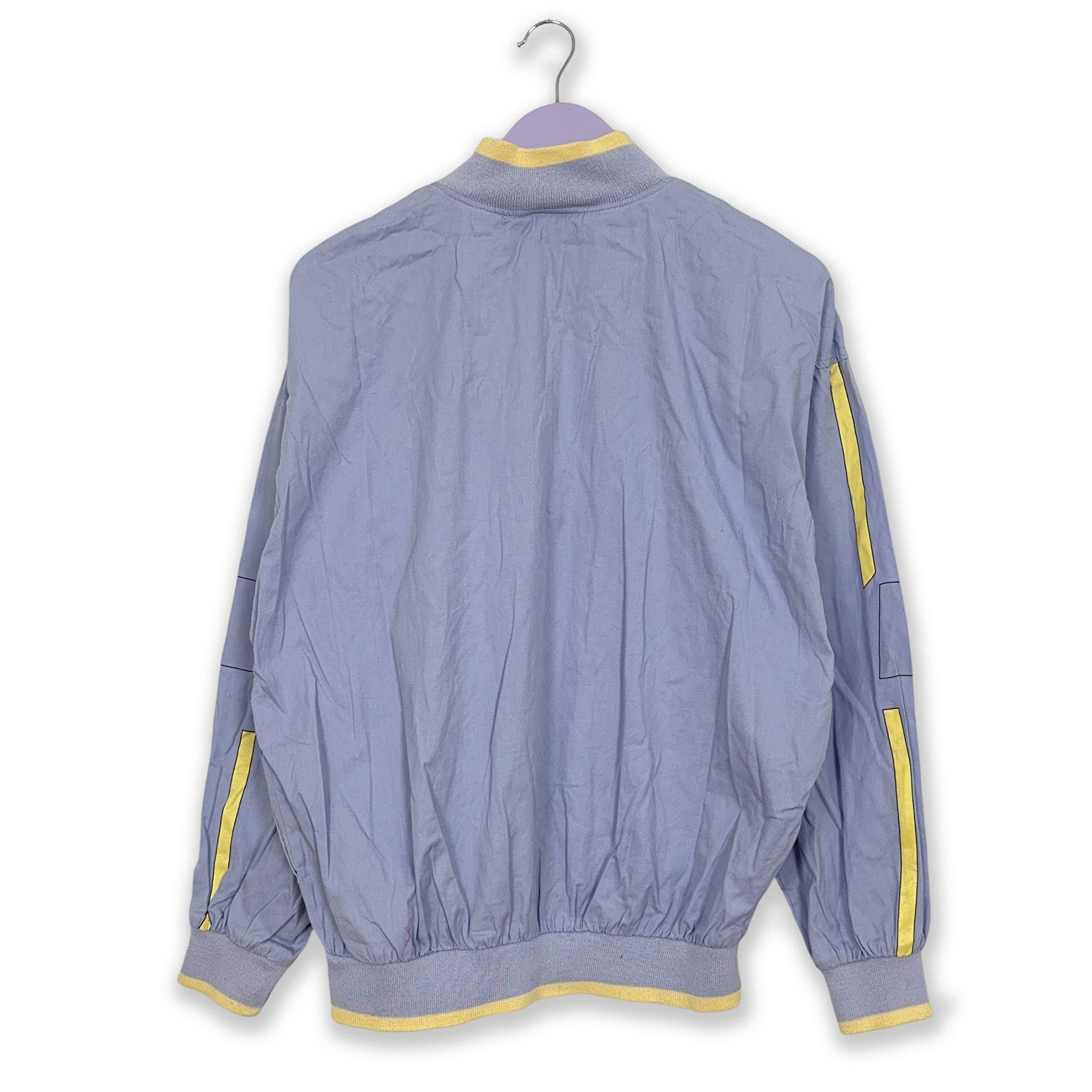 Giacca a vento Adidas Vintage viola e gialla a fantasia geometrica anni 90 - Taglia 180 uomo