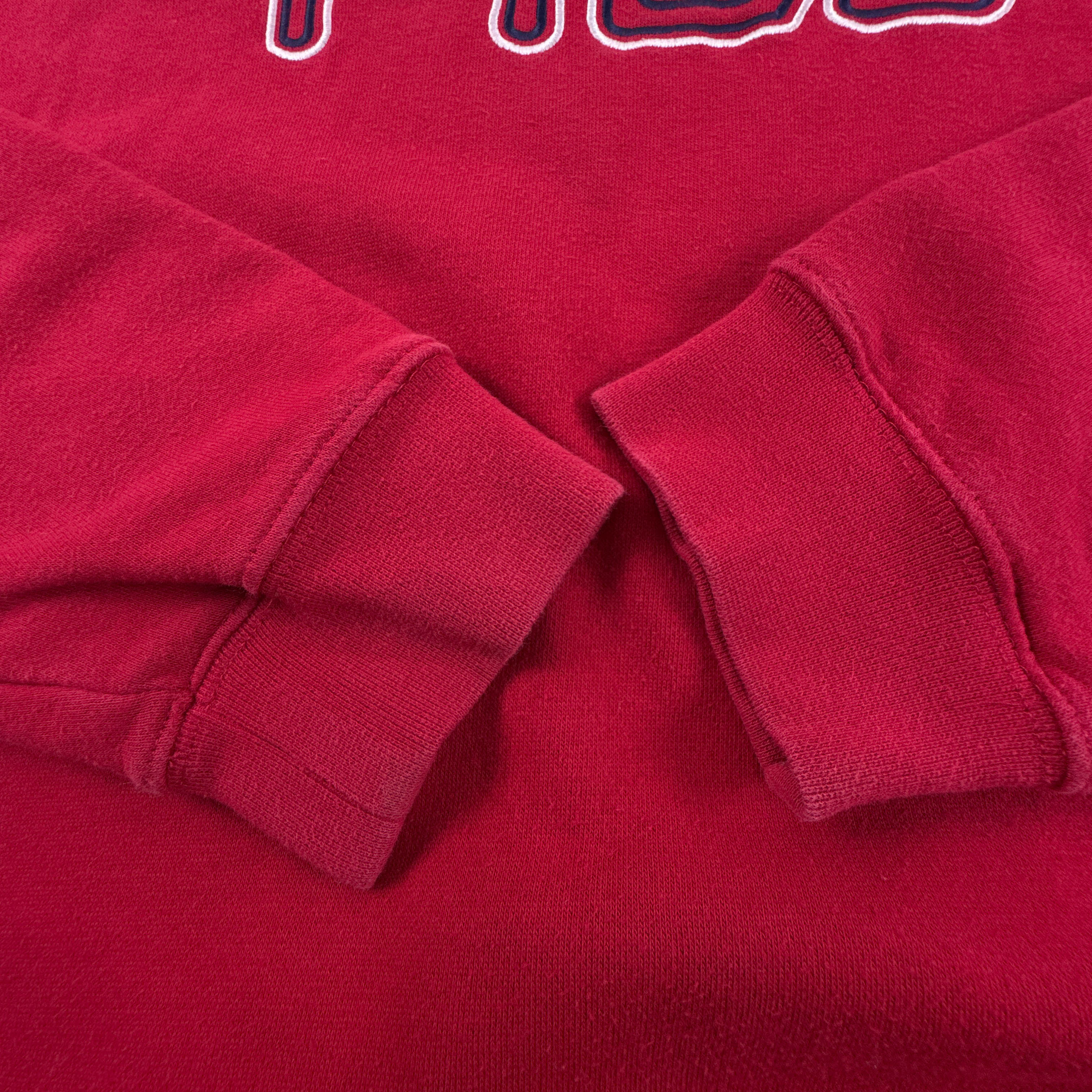 Felpa Fila Vintage rossa a girocollo logo ricamato anni 90 00 - Taglia L uomo