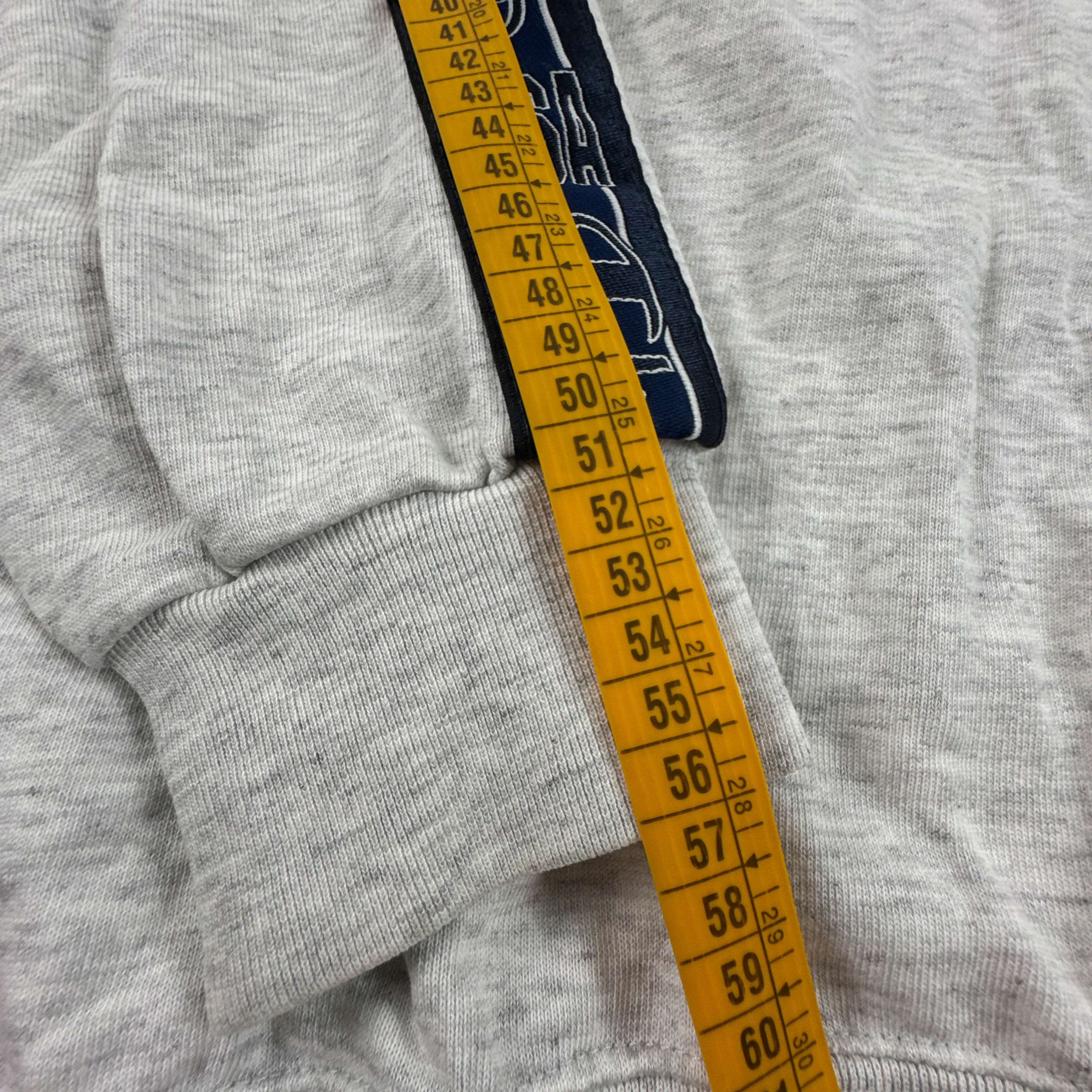 Felpa Champion Vintage grigia e blu quarter zip e ricamo anni 80 90 - Taglia L/XL uomo