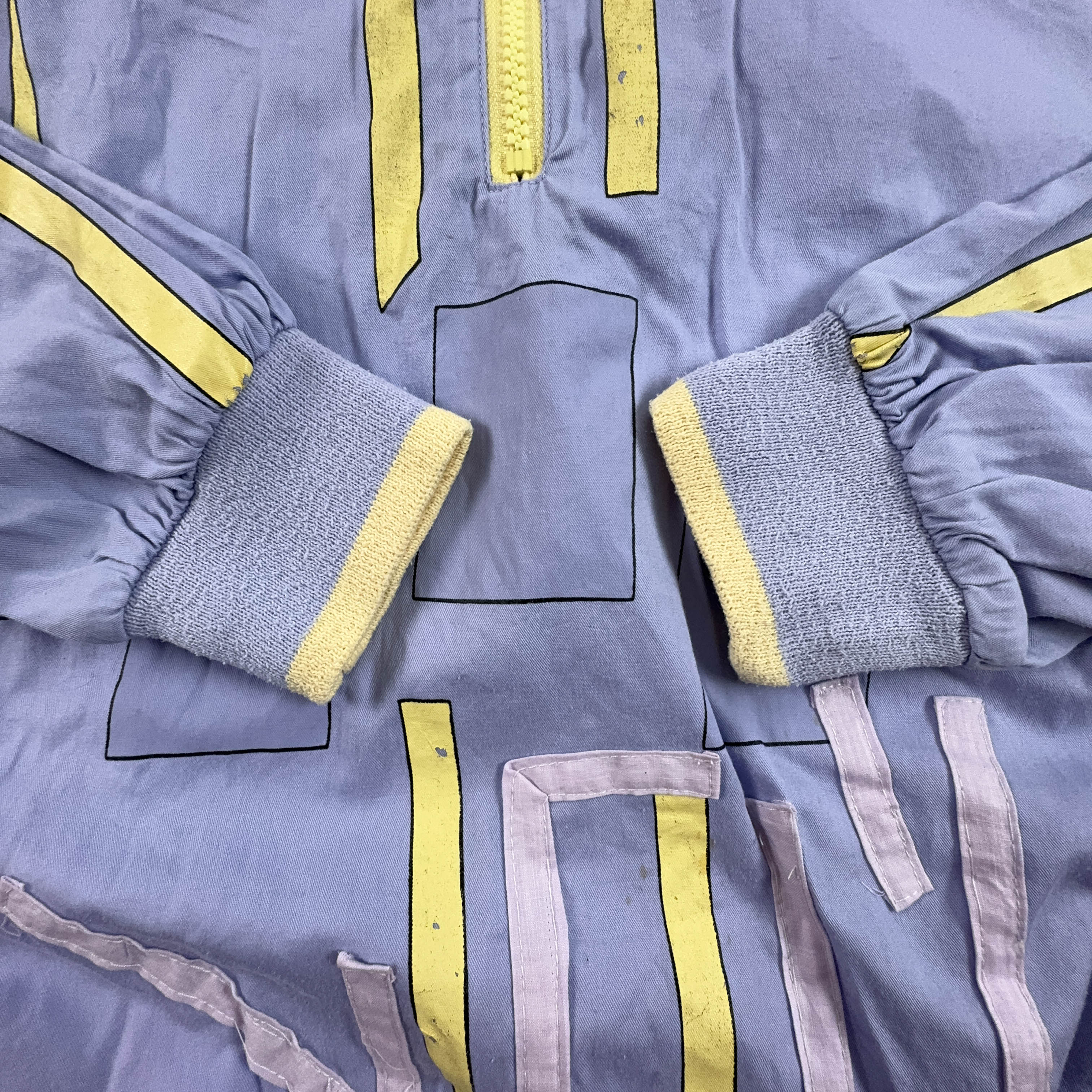 Giacca a vento Adidas Vintage viola e gialla a fantasia geometrica anni 90 - Taglia 180 uomo