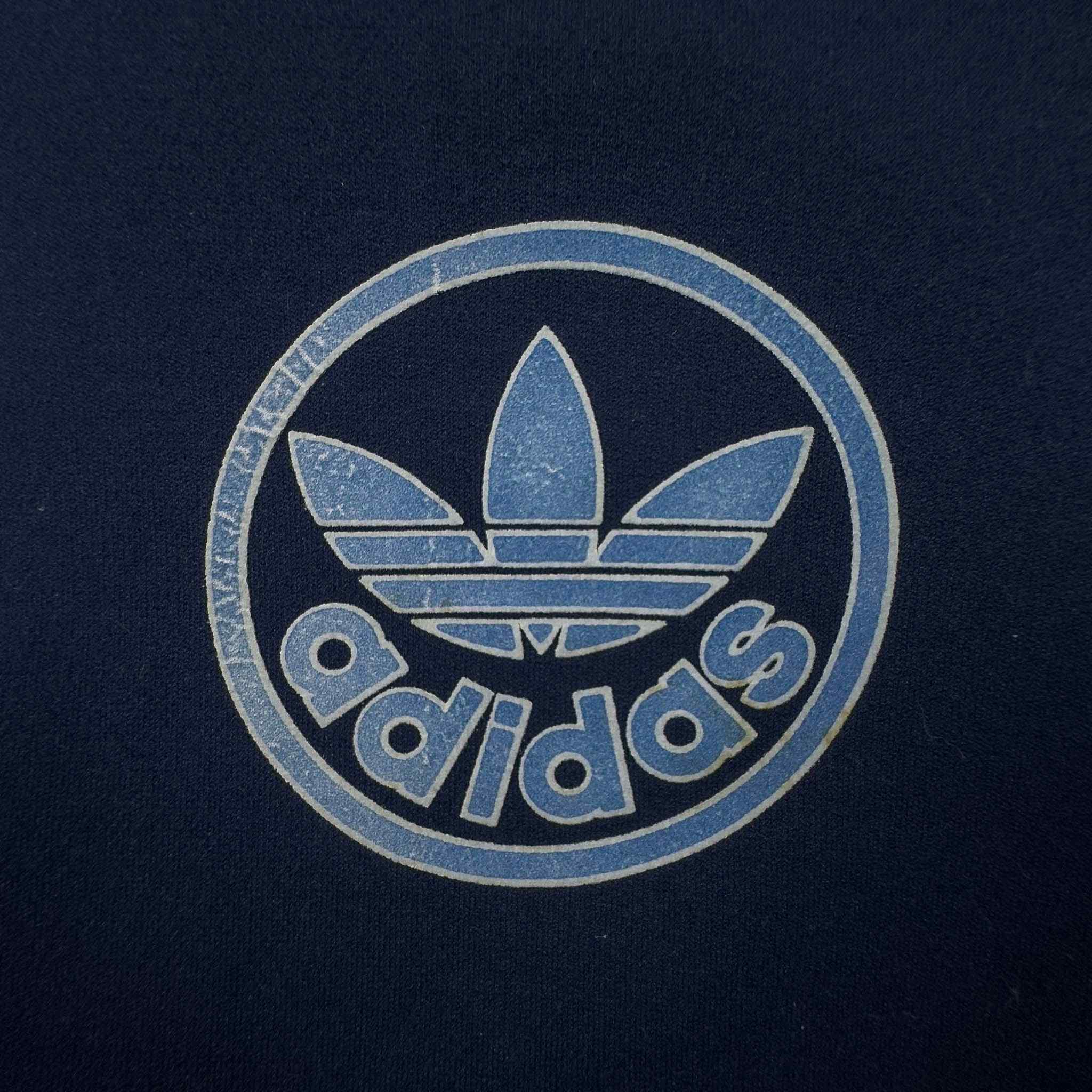 Felpa Adidas Vintage anni 80 blu con zip - Taglia M uomo