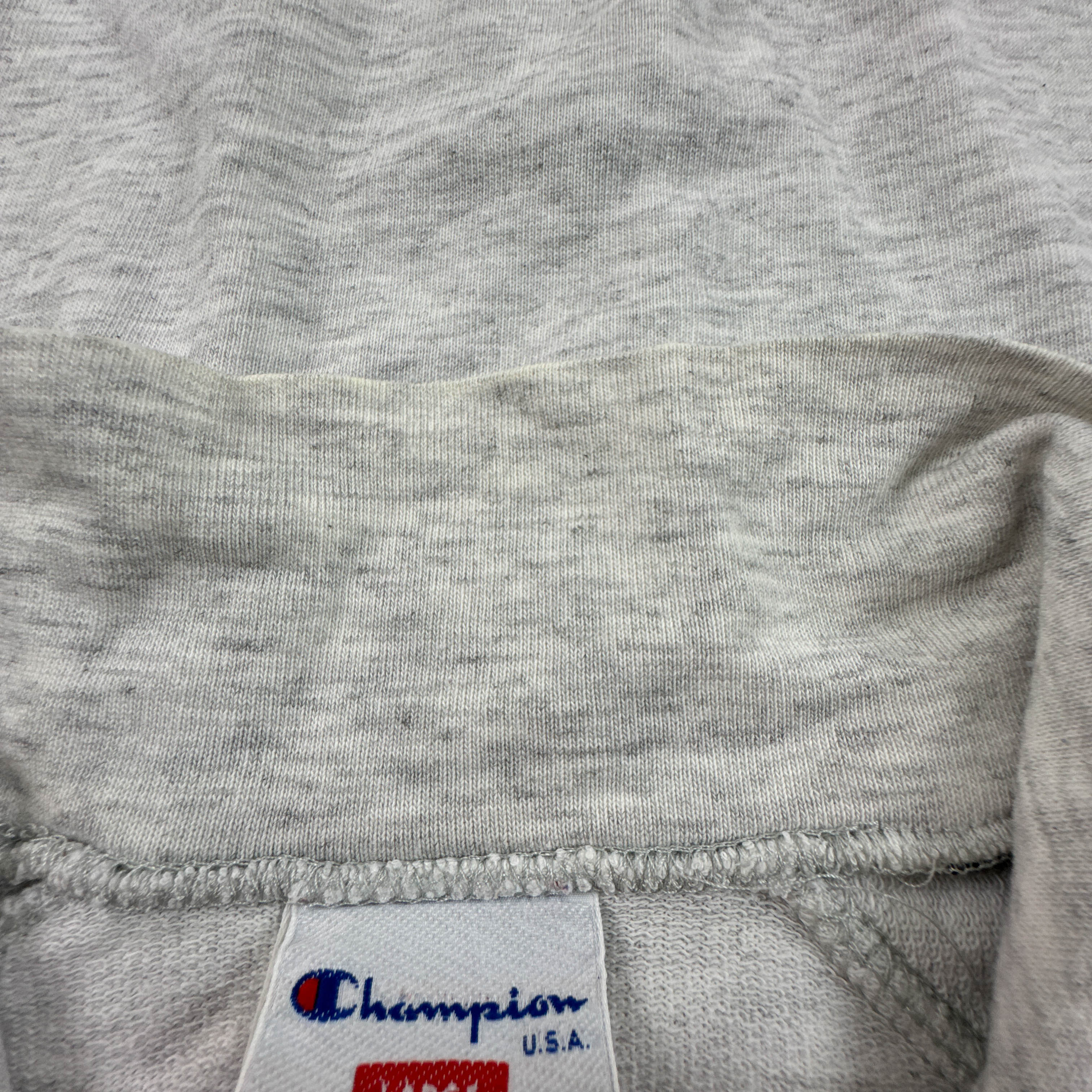 Felpa Champion Vintage grigia e blu quarter zip e ricamo anni 80 90 - Taglia L/XL uomo