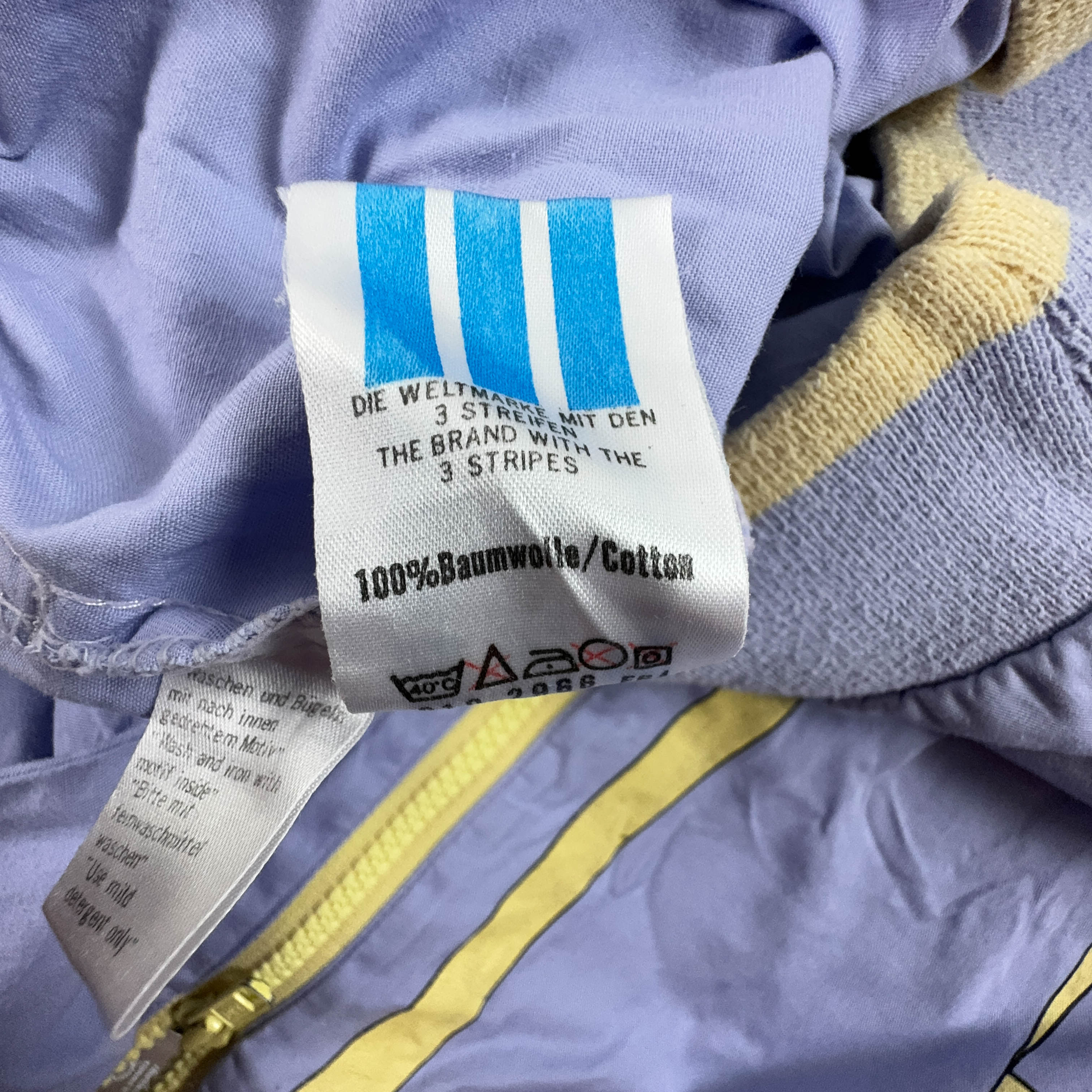 Giacca a vento Adidas Vintage viola e gialla a fantasia geometrica anni 90 - Taglia 180 uomo
