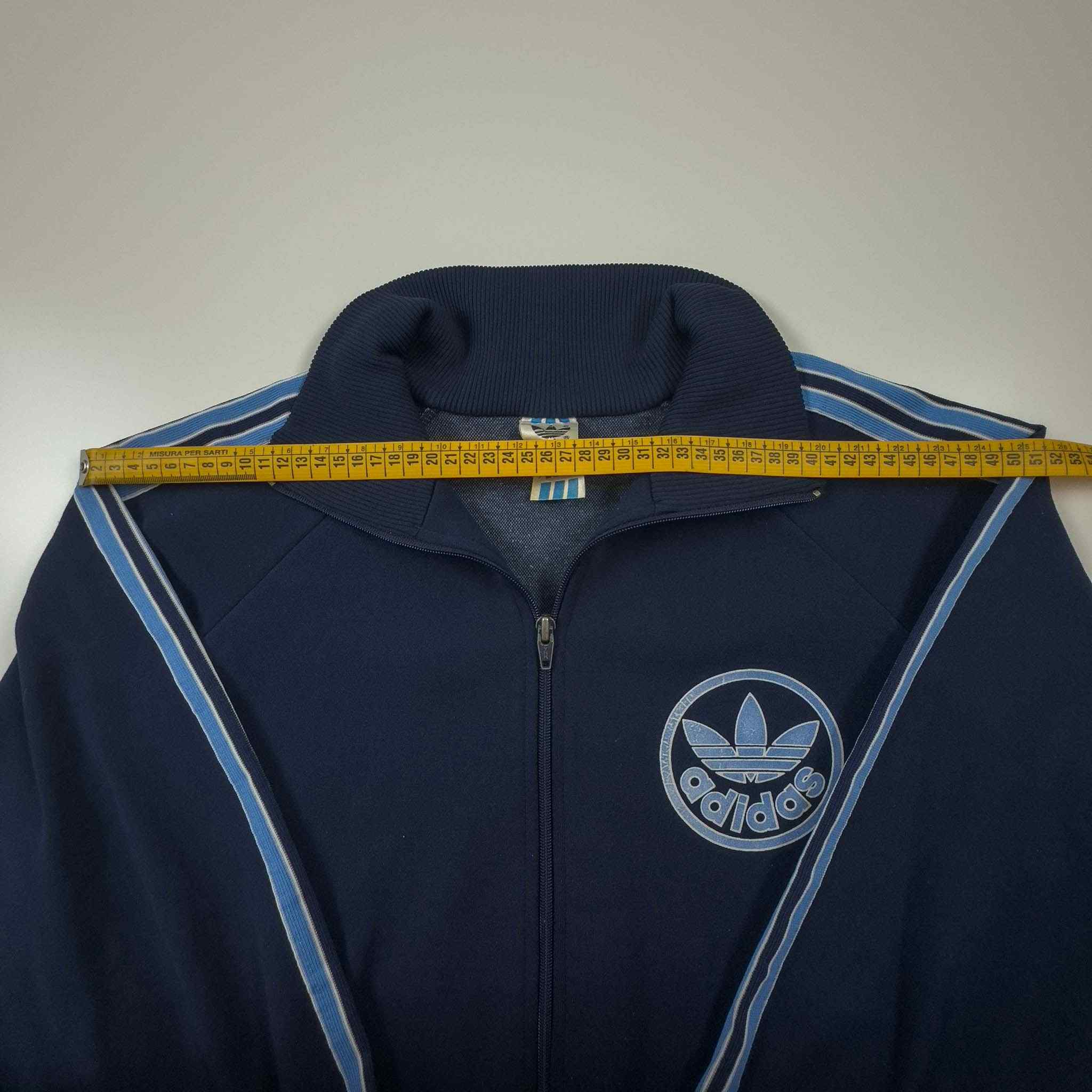 Felpa Adidas Vintage anni 80 blu con zip - Taglia M uomo