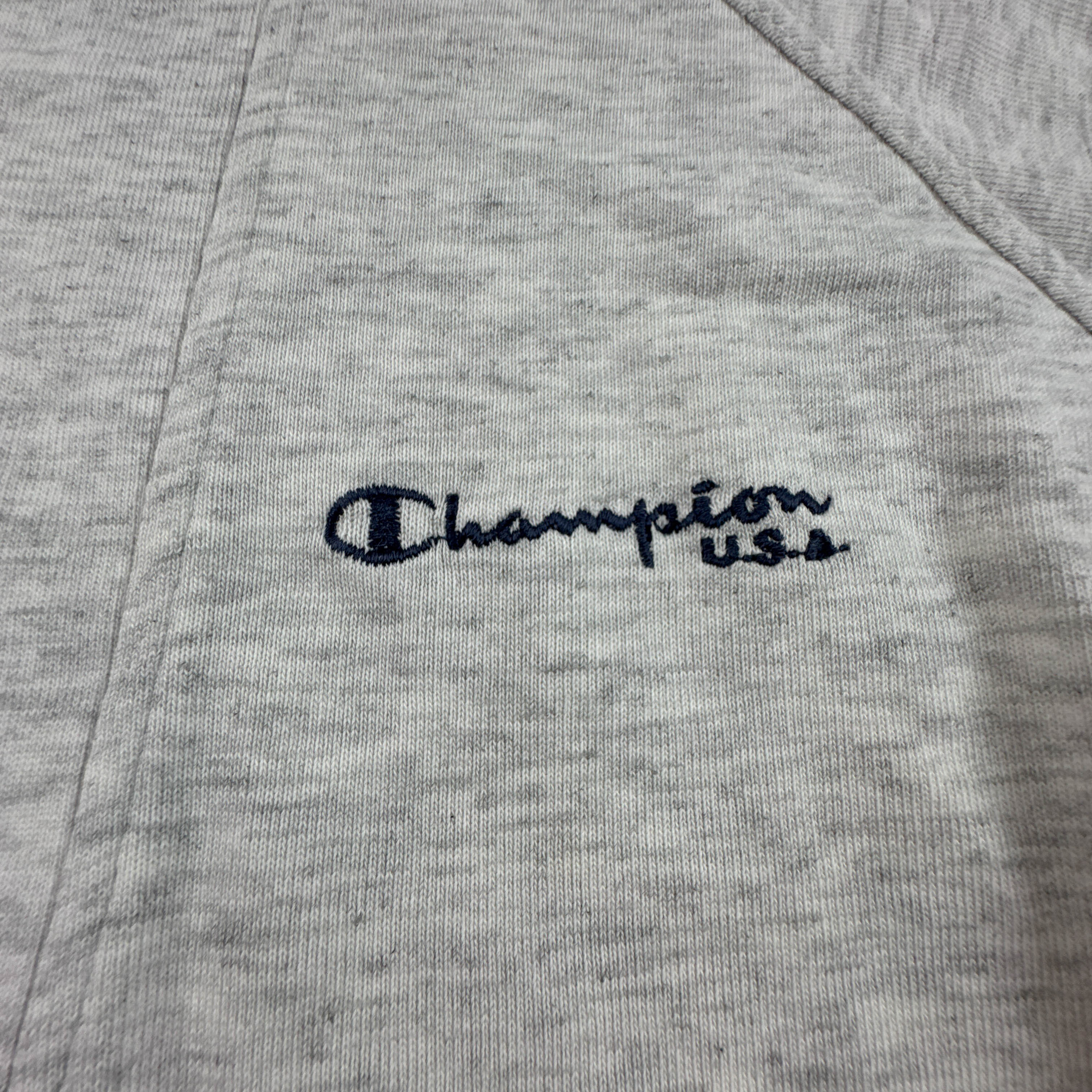Felpa Champion Vintage grigia e blu quarter zip e ricamo anni 80 90 - Taglia L/XL uomo
