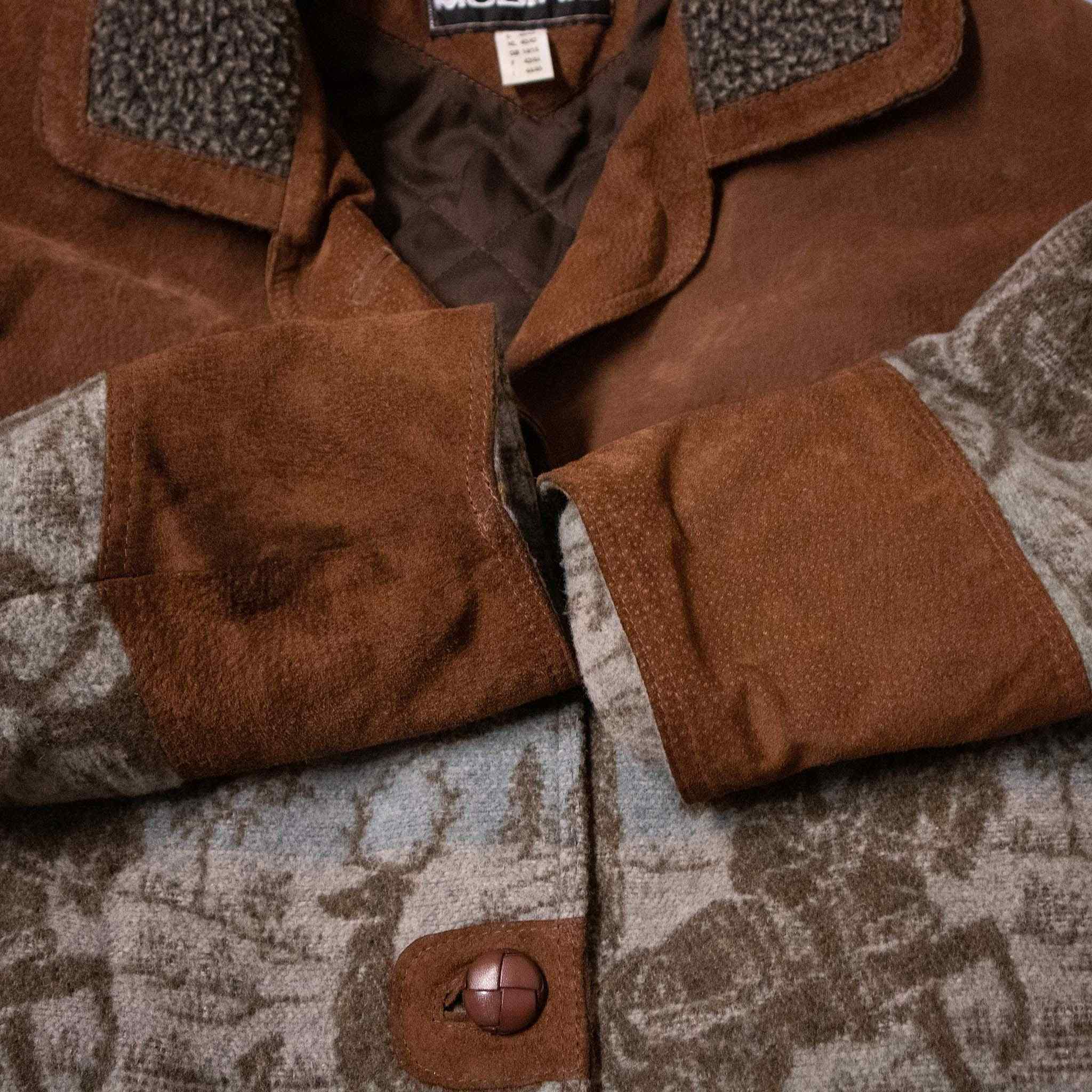 Vintage sheepskin in wool and real leather - Size S/M