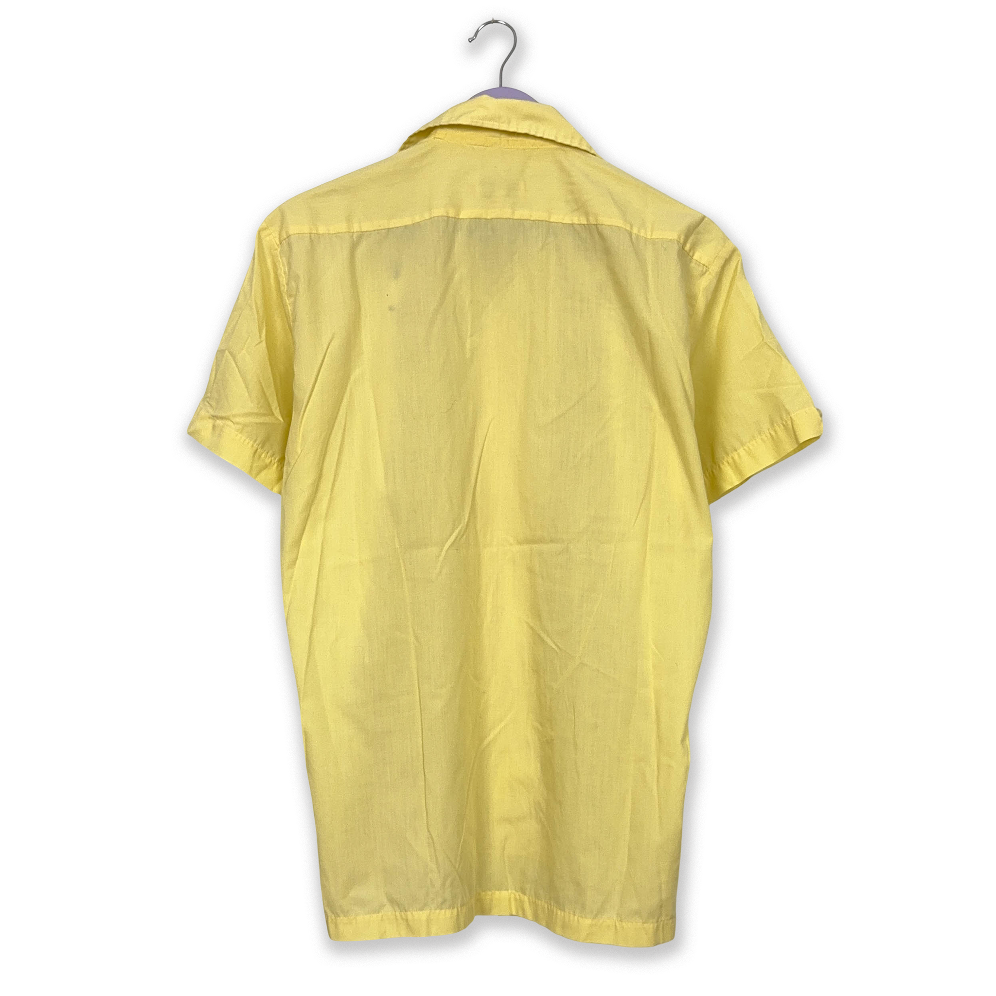 Camicia Vintage gialla a fantasia - Taglia M uomo
