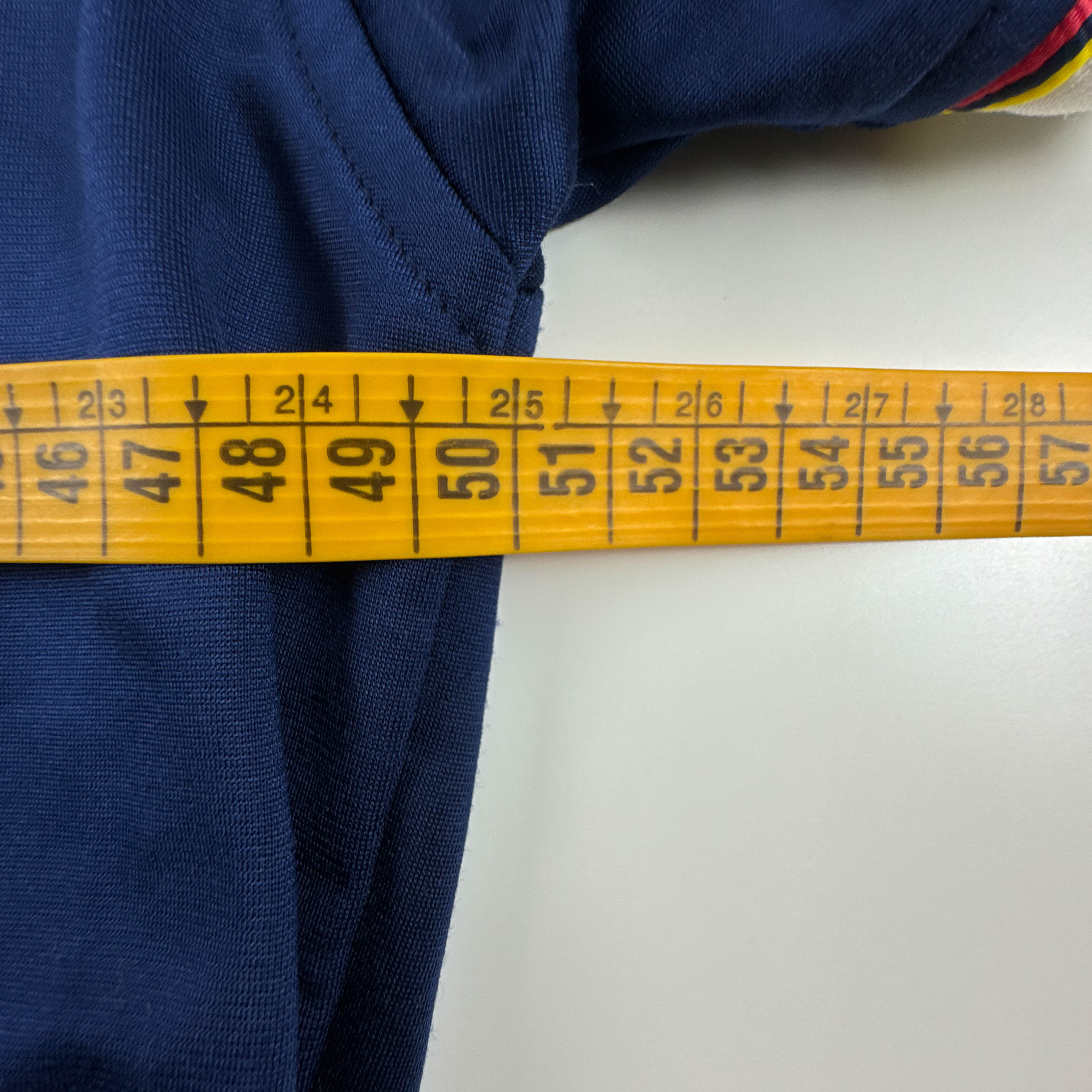 Felpa Kappa Vintage blu e gialla maniche corte con zip anni 80 90 - Taglia M uomo