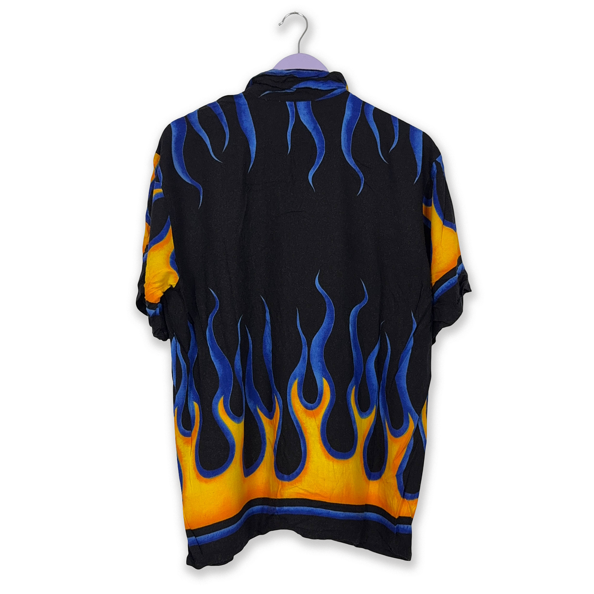 Camicia Vintage nera a fantasia - Taglia L uomo