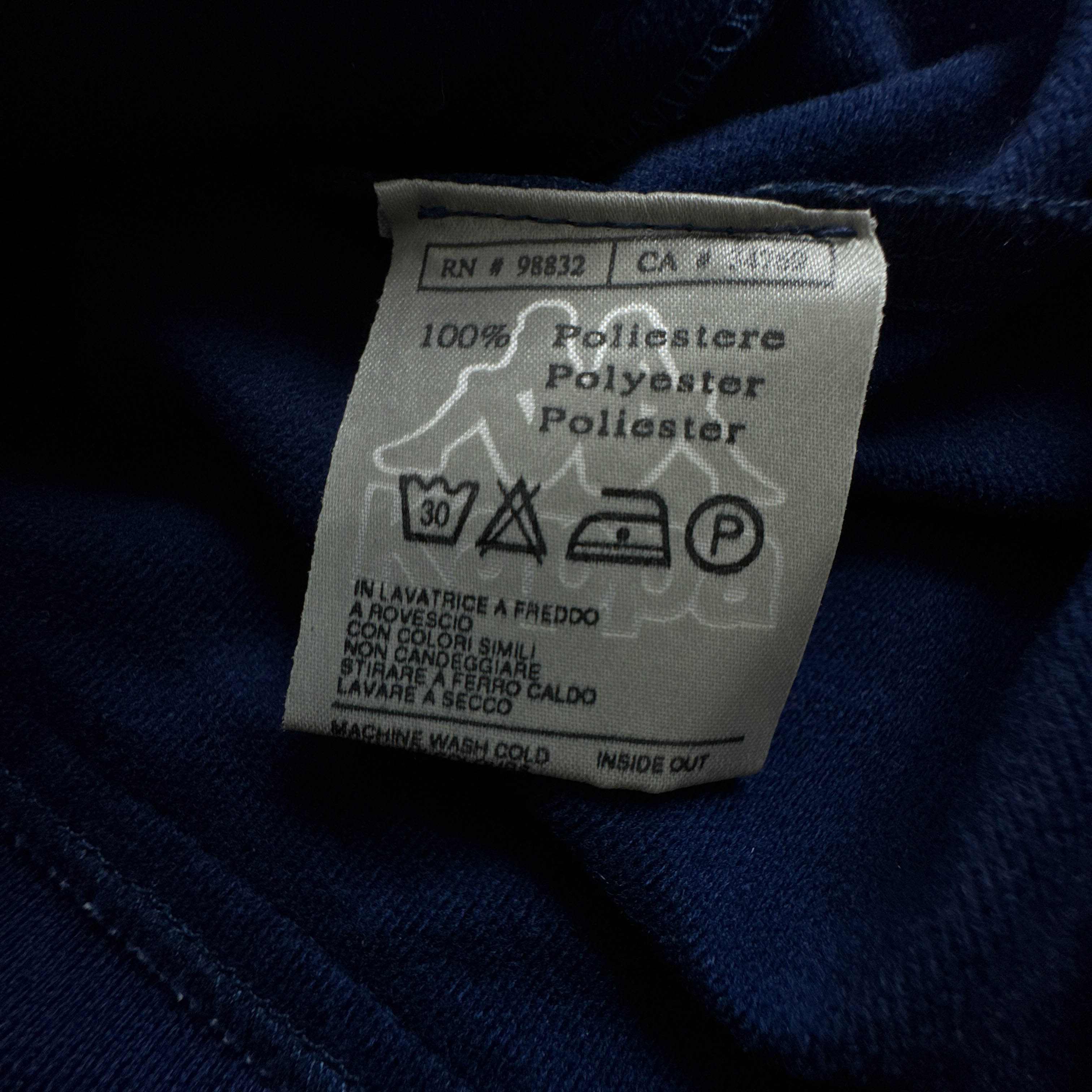 Felpa Kappa Vintage blu e gialla maniche corte con zip anni 80 90 - Taglia M uomo