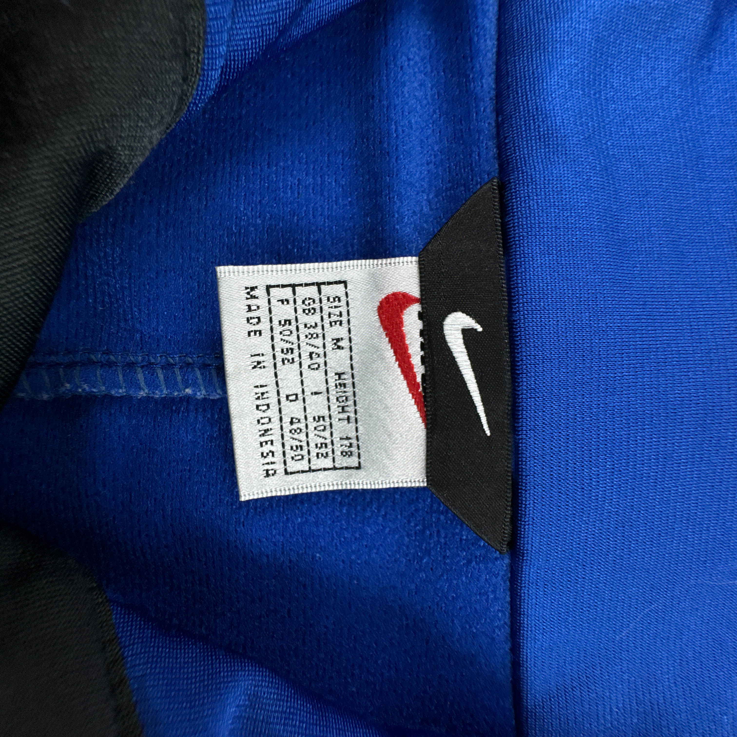 Felpa Nike Vintage grigia nera e blu con zip e bottoni anni 90 - Taglia 50/52 uomo