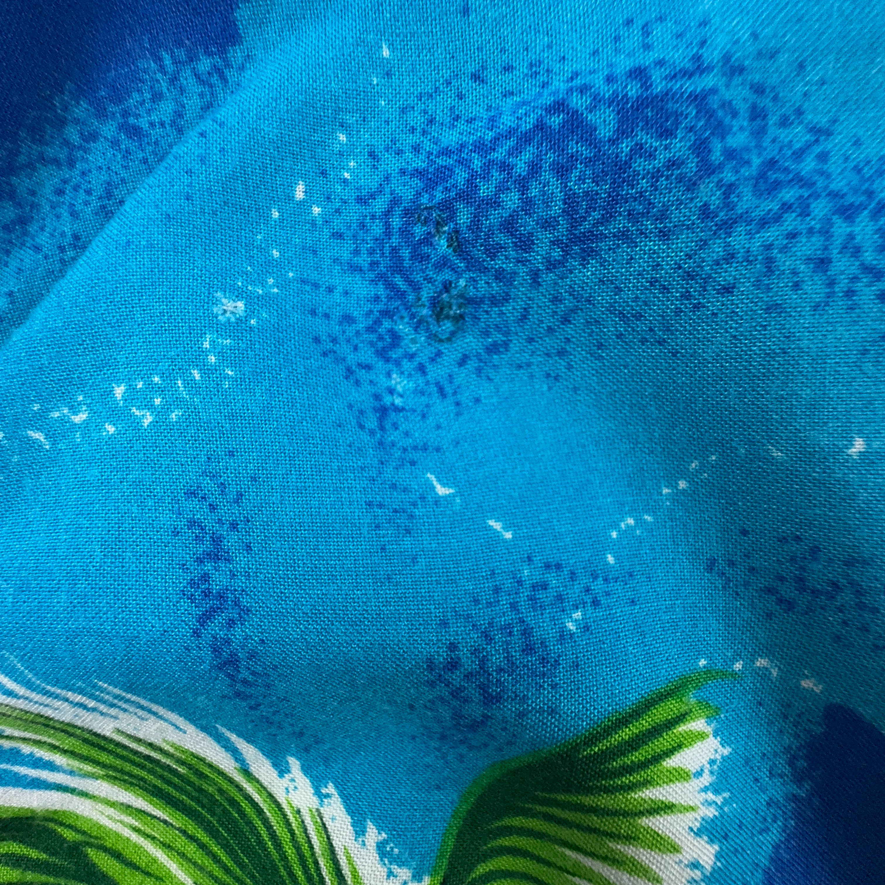 Camicia Vintage azzurra a fantasia Hawaii - Taglia XL/XXL uomo