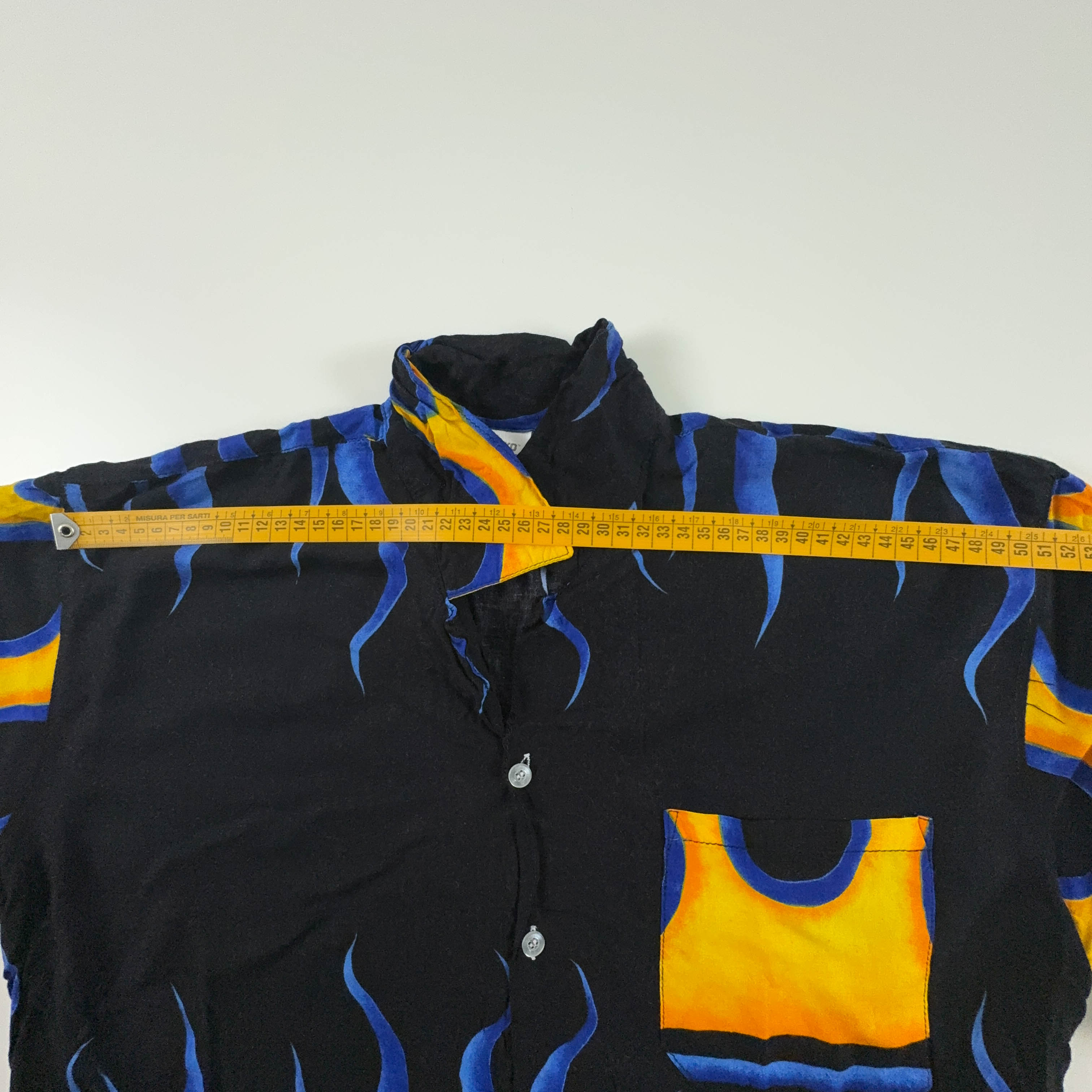 Camicia Vintage nera a fantasia - Taglia L uomo