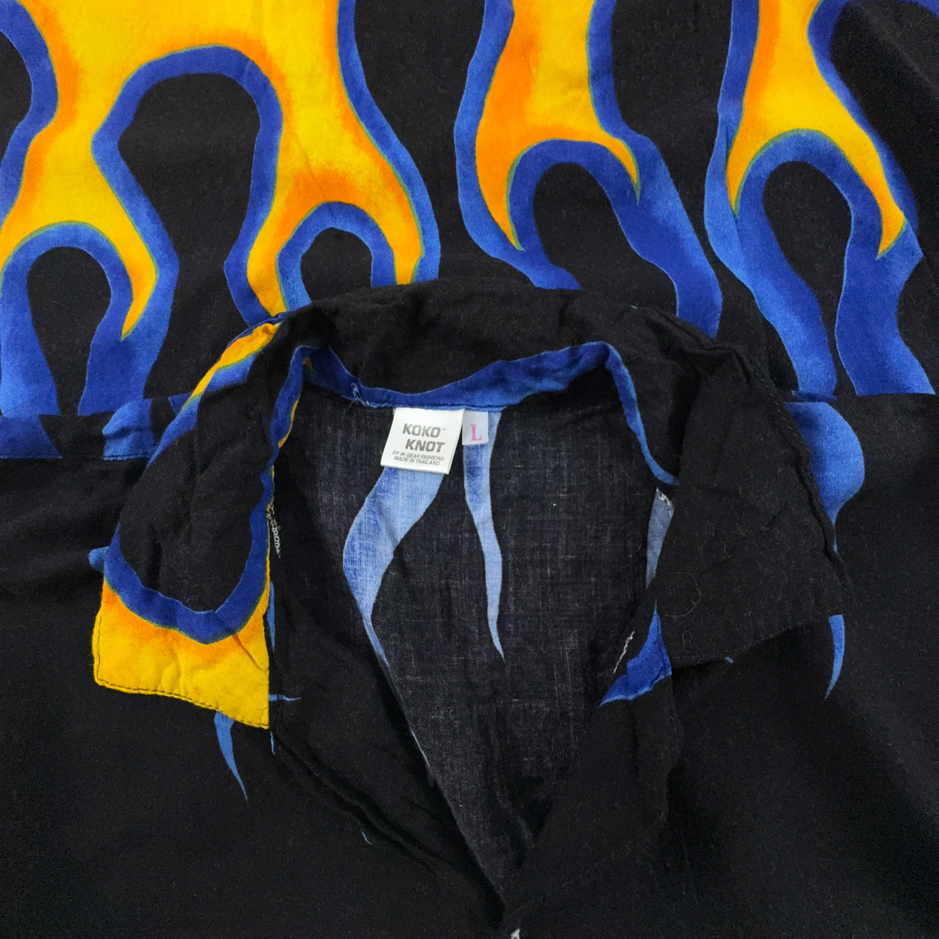 Camicia Vintage nera a fantasia - Taglia L uomo