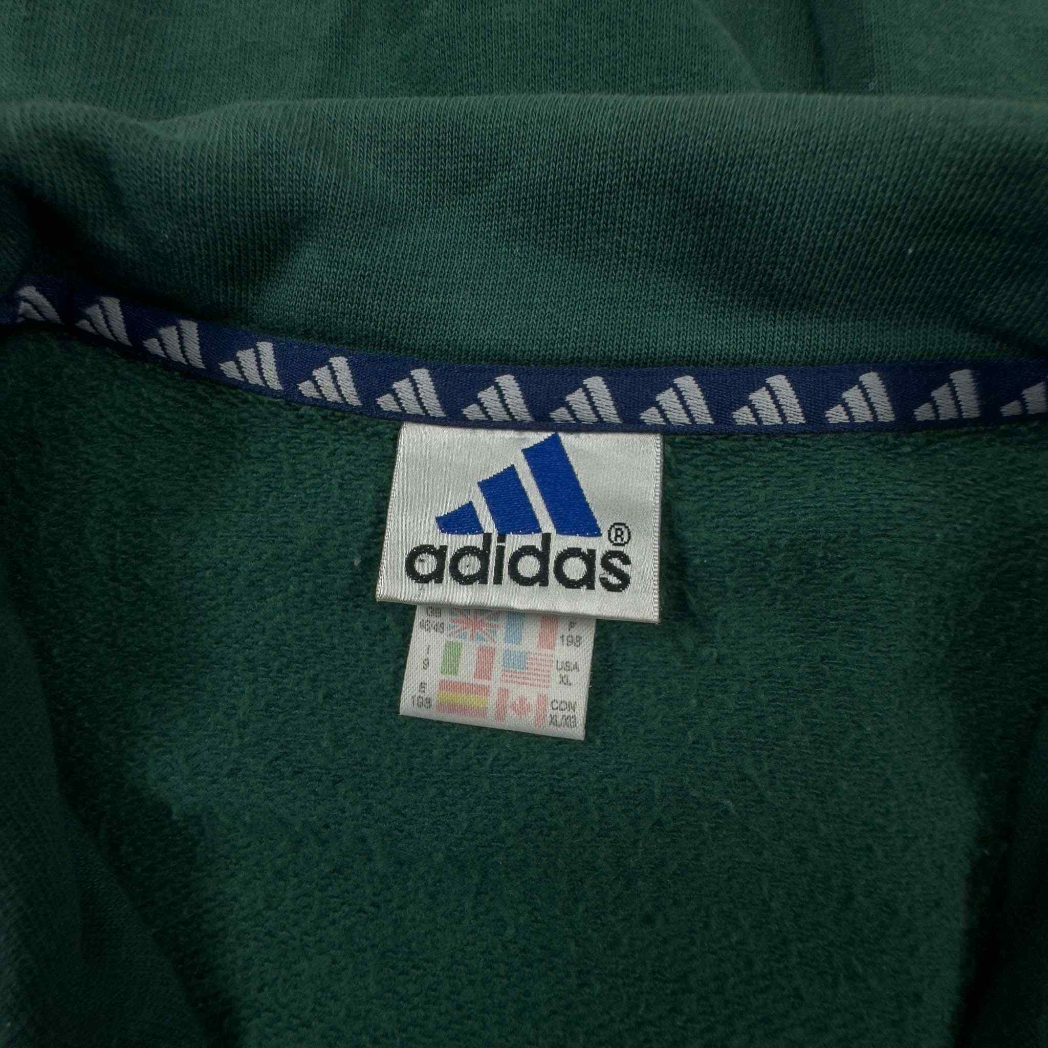 Adidas Vintage 99 Green Zip Up Hoodie - Men's Size XL