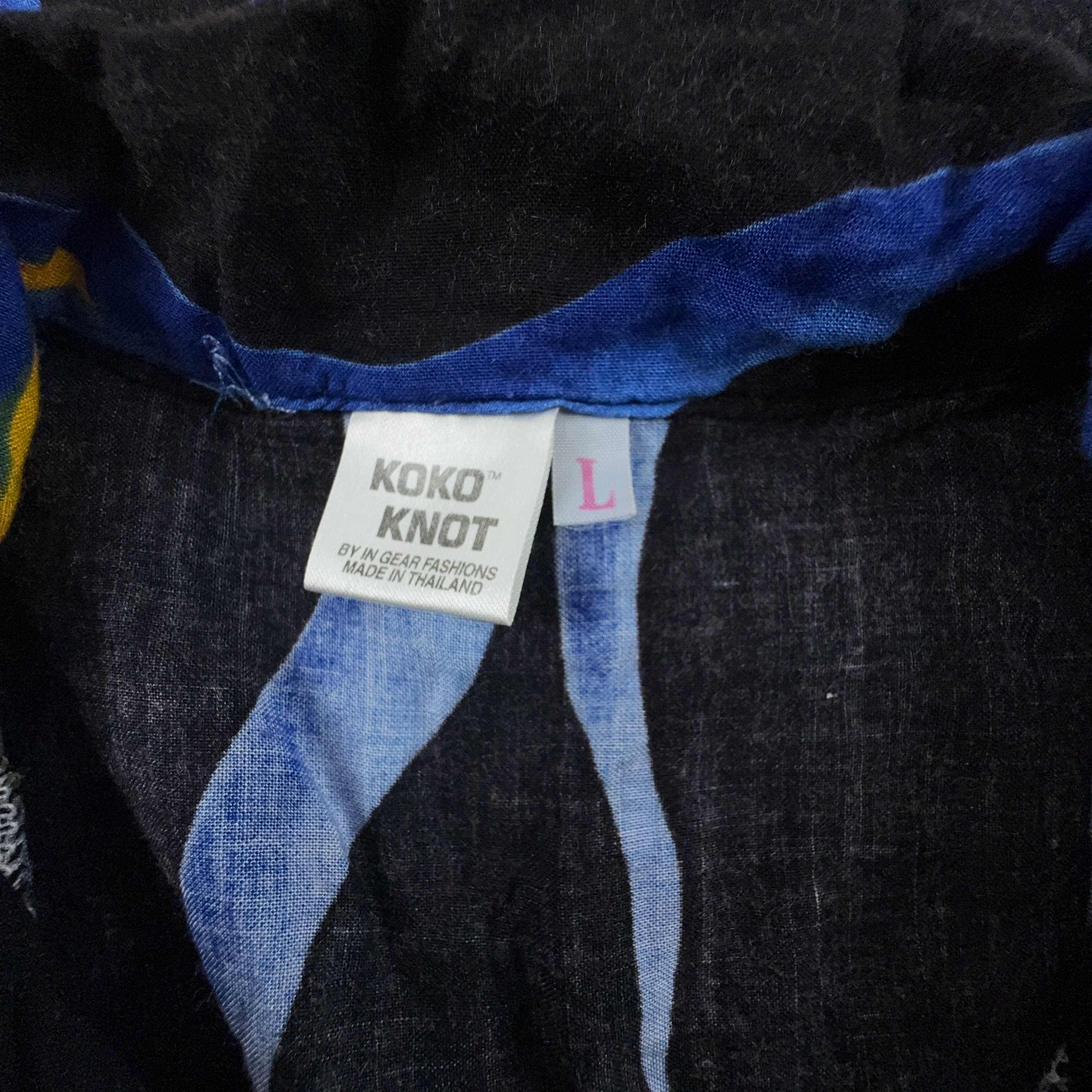 Camicia Vintage nera a fantasia - Taglia L uomo