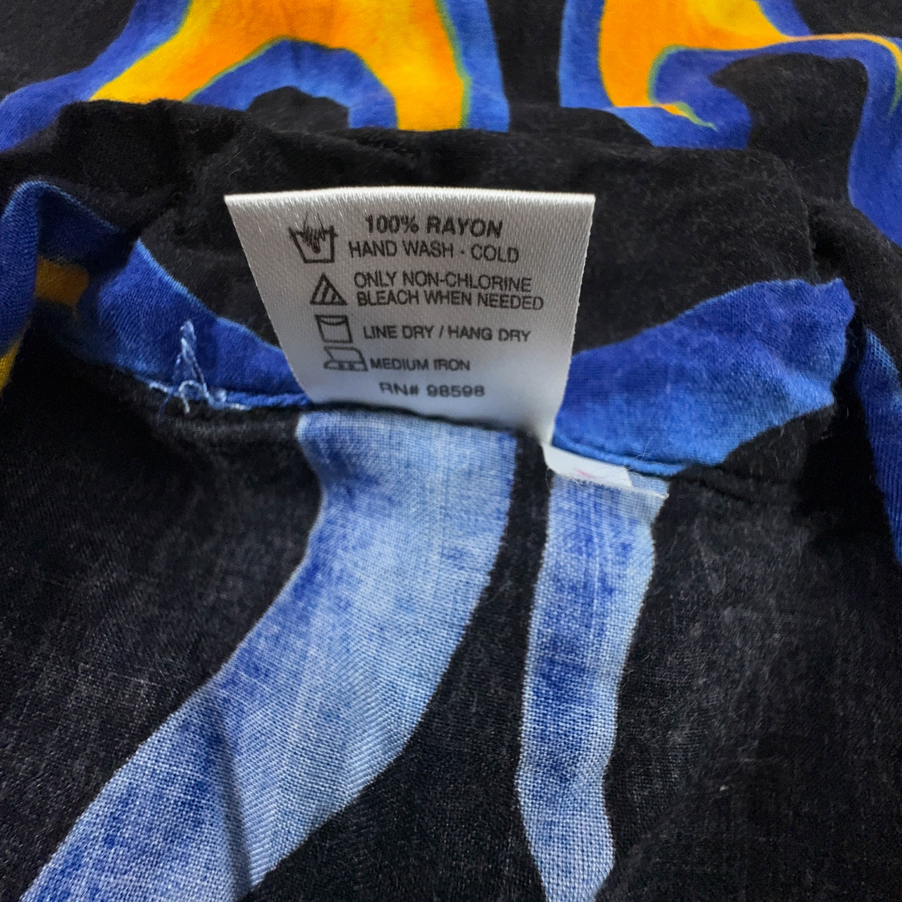 Camicia Vintage nera a fantasia - Taglia L uomo