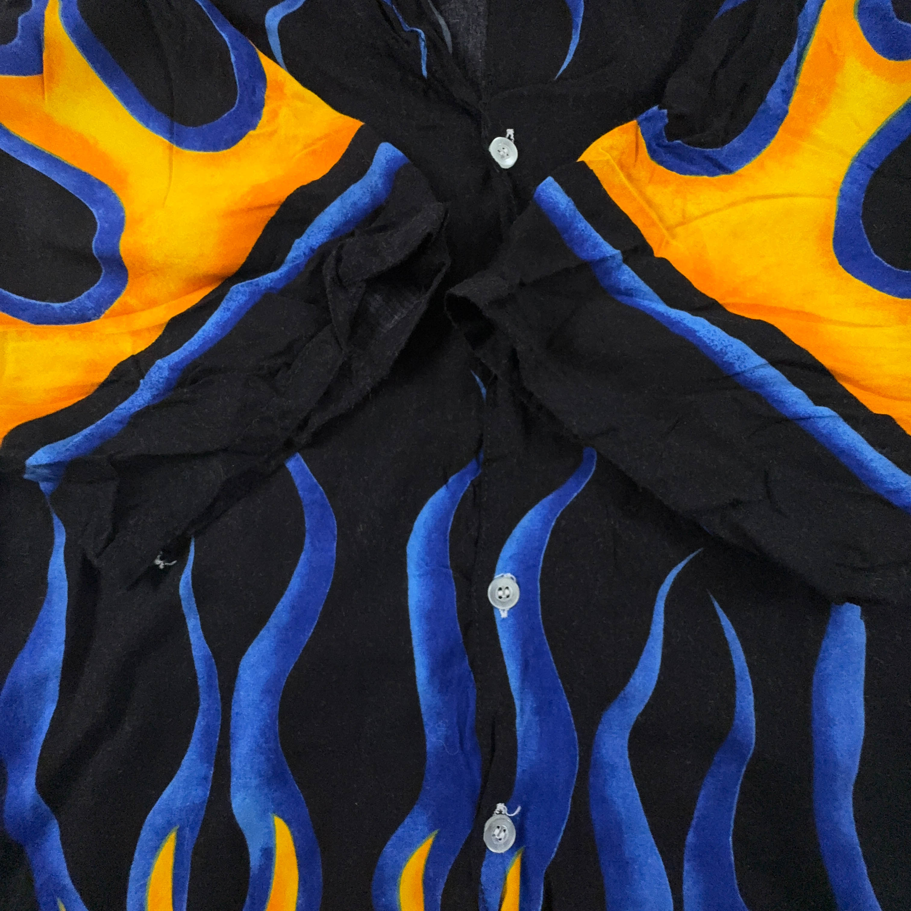 Camicia Vintage nera a fantasia - Taglia L uomo