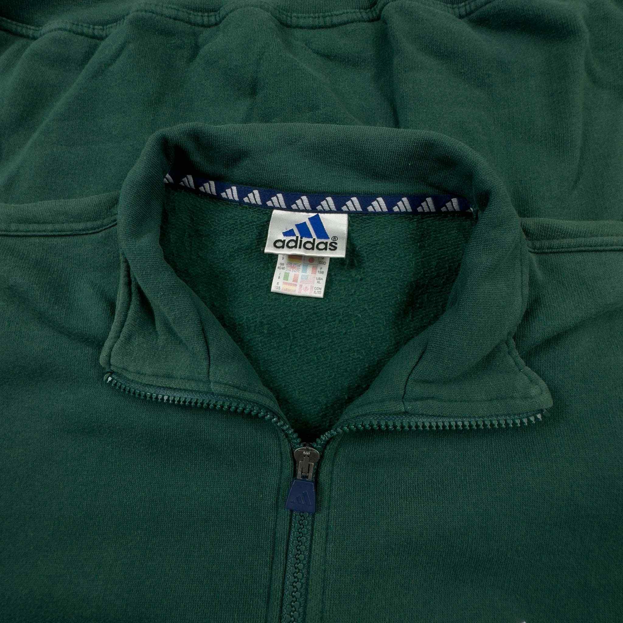 Adidas Vintage 99 Green Zip Up Hoodie - Men's Size XL