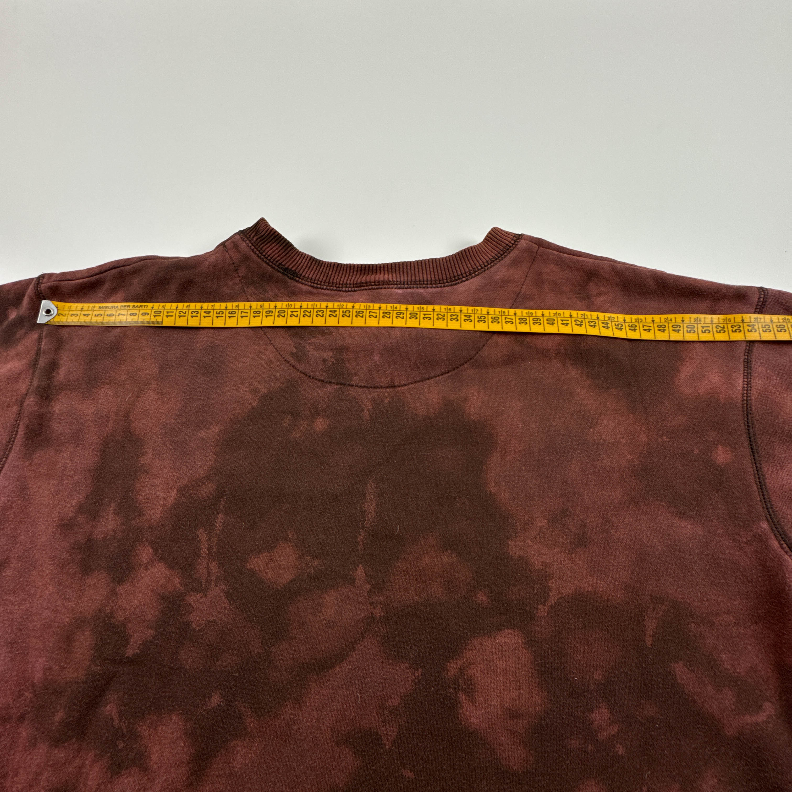 Felpa Nike Vintage Tie Dye rossa e marrone a girocollo anni 80 90 - Taglia XL 188 uomo
