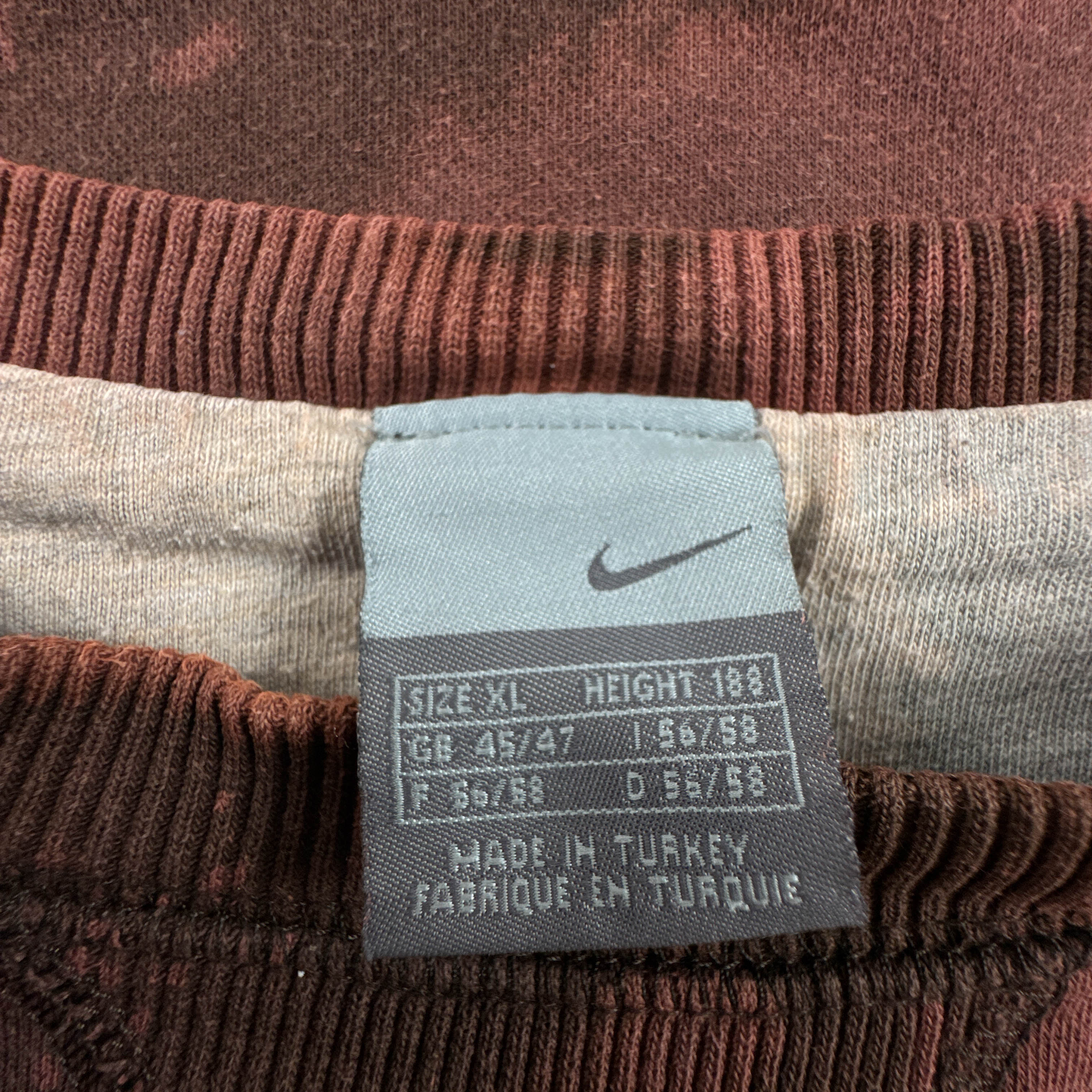 Felpa Nike Vintage Tie Dye rossa e marrone a girocollo anni 80 90 - Taglia XL 188 uomo