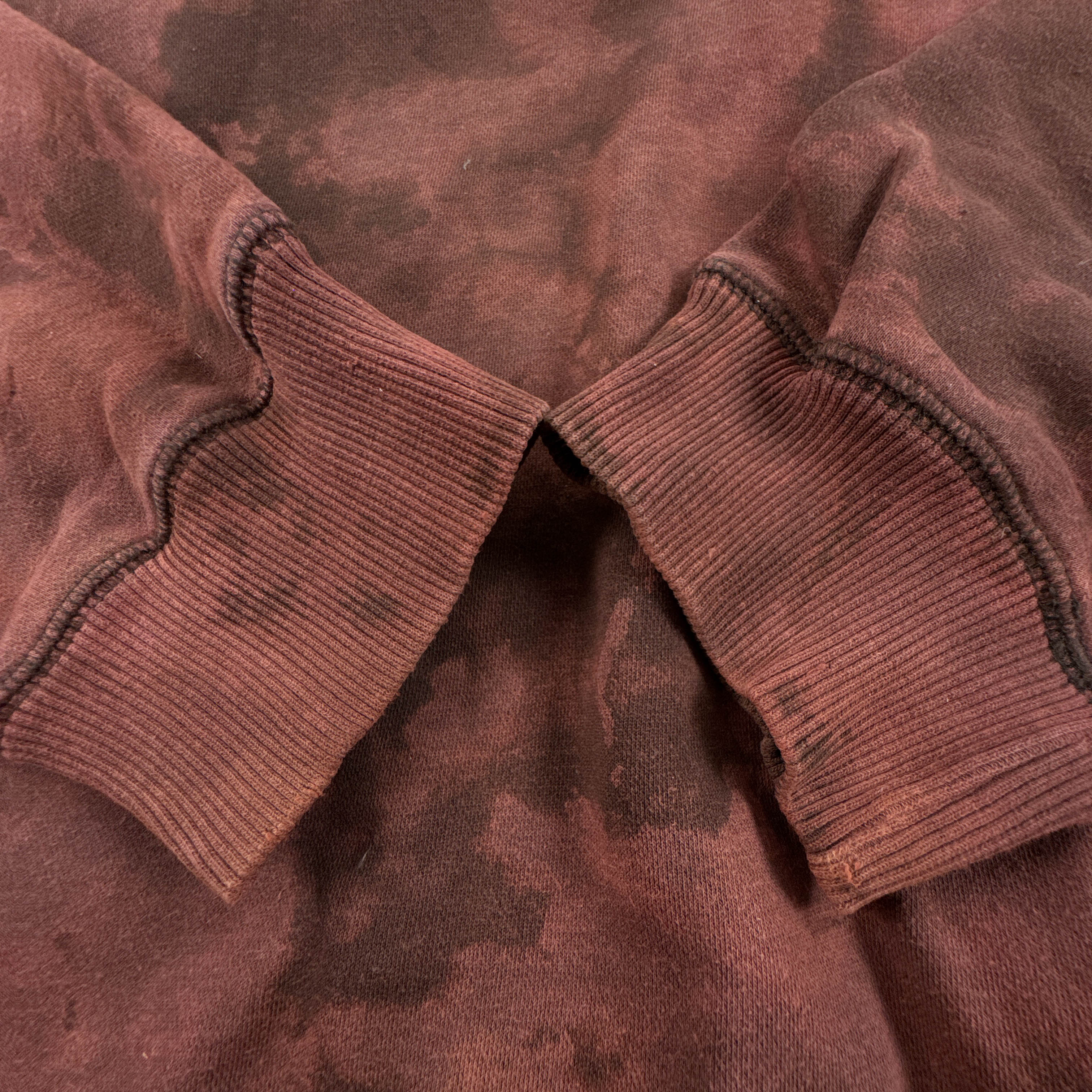 Felpa Nike Vintage Tie Dye rossa e marrone a girocollo anni 80 90 - Taglia XL 188 uomo