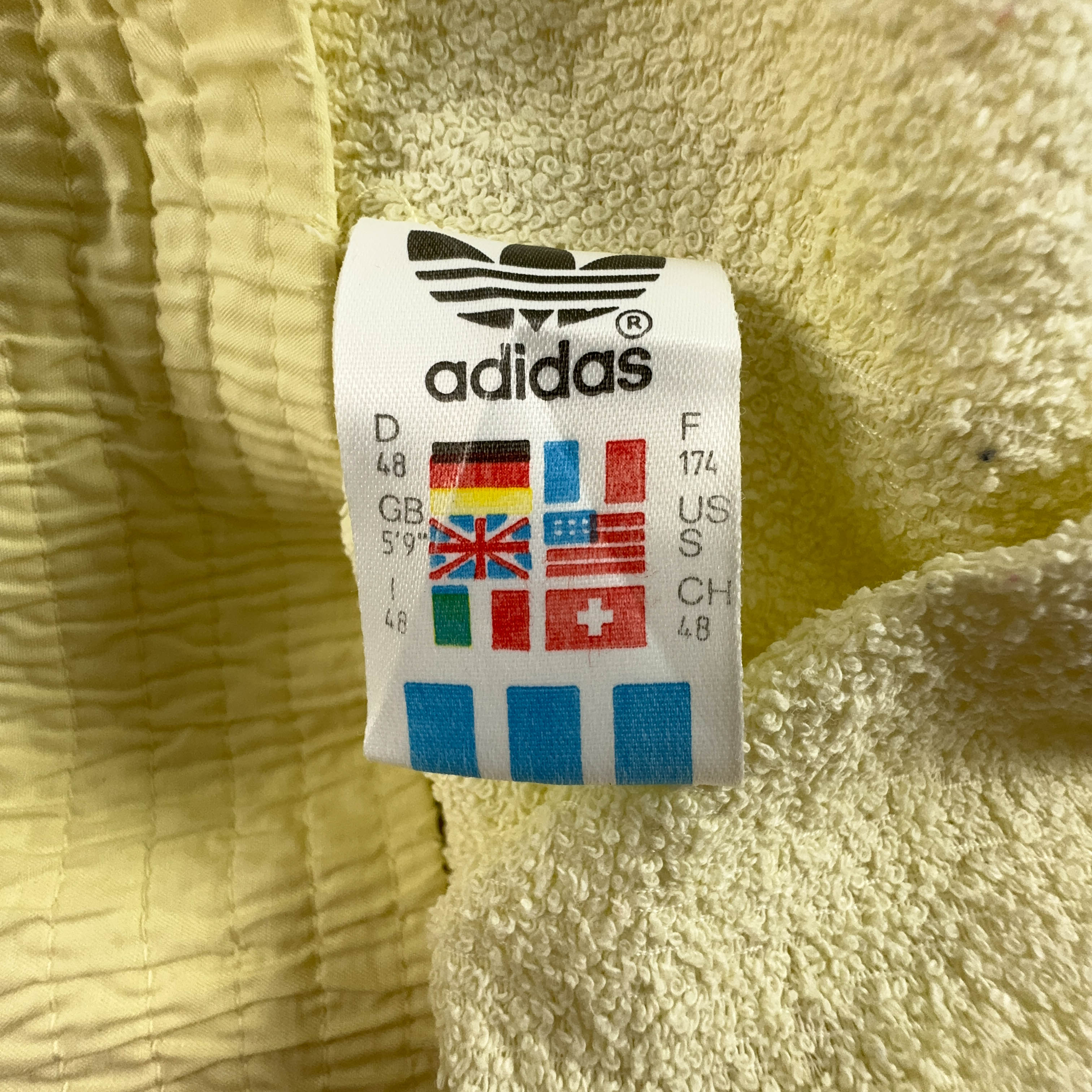 Giacca a vento Adidas Vintage gialla anni 90 con zip - Taglia 48 174 uomo