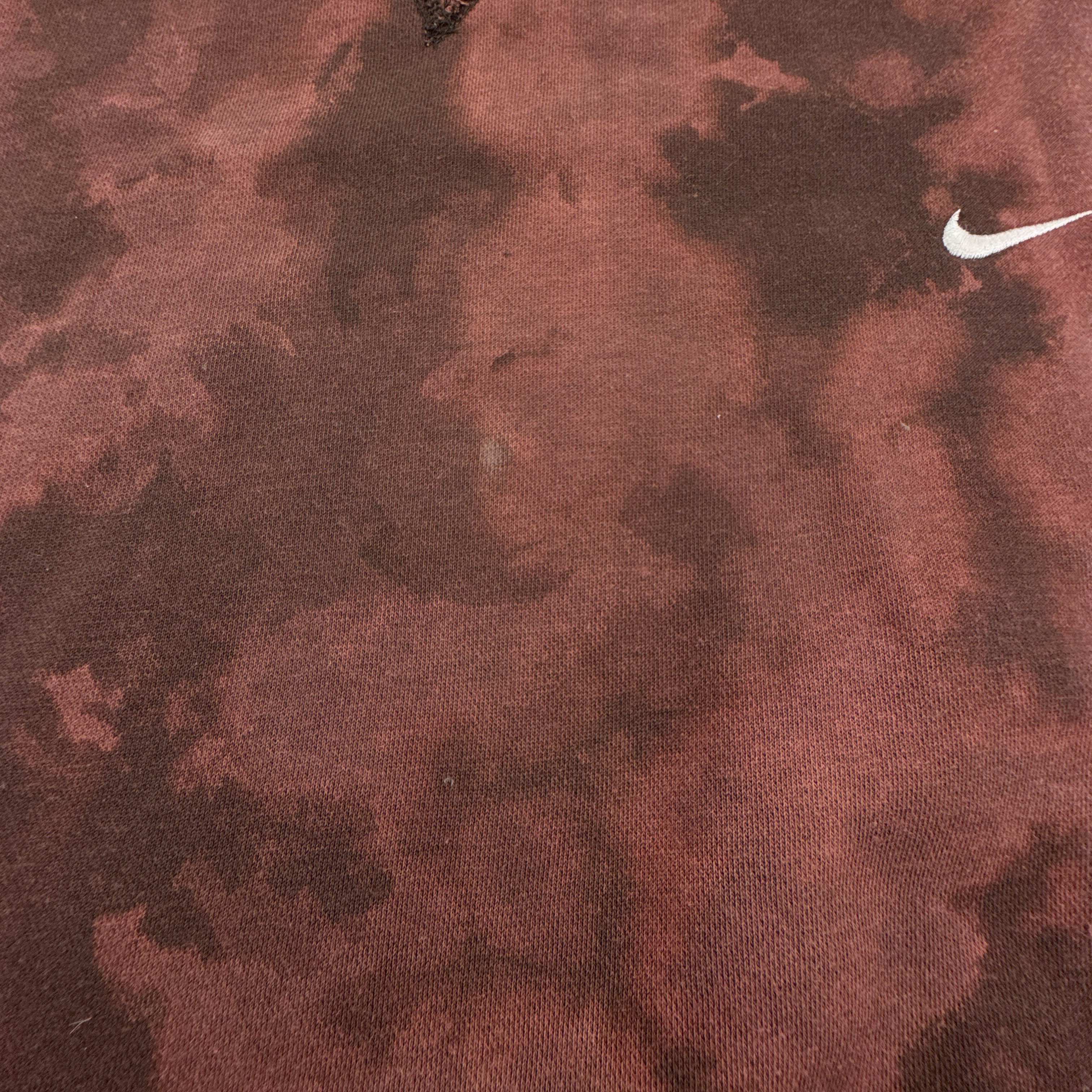 Felpa Nike Vintage Tie Dye rossa e marrone a girocollo anni 80 90 - Taglia XL 188 uomo