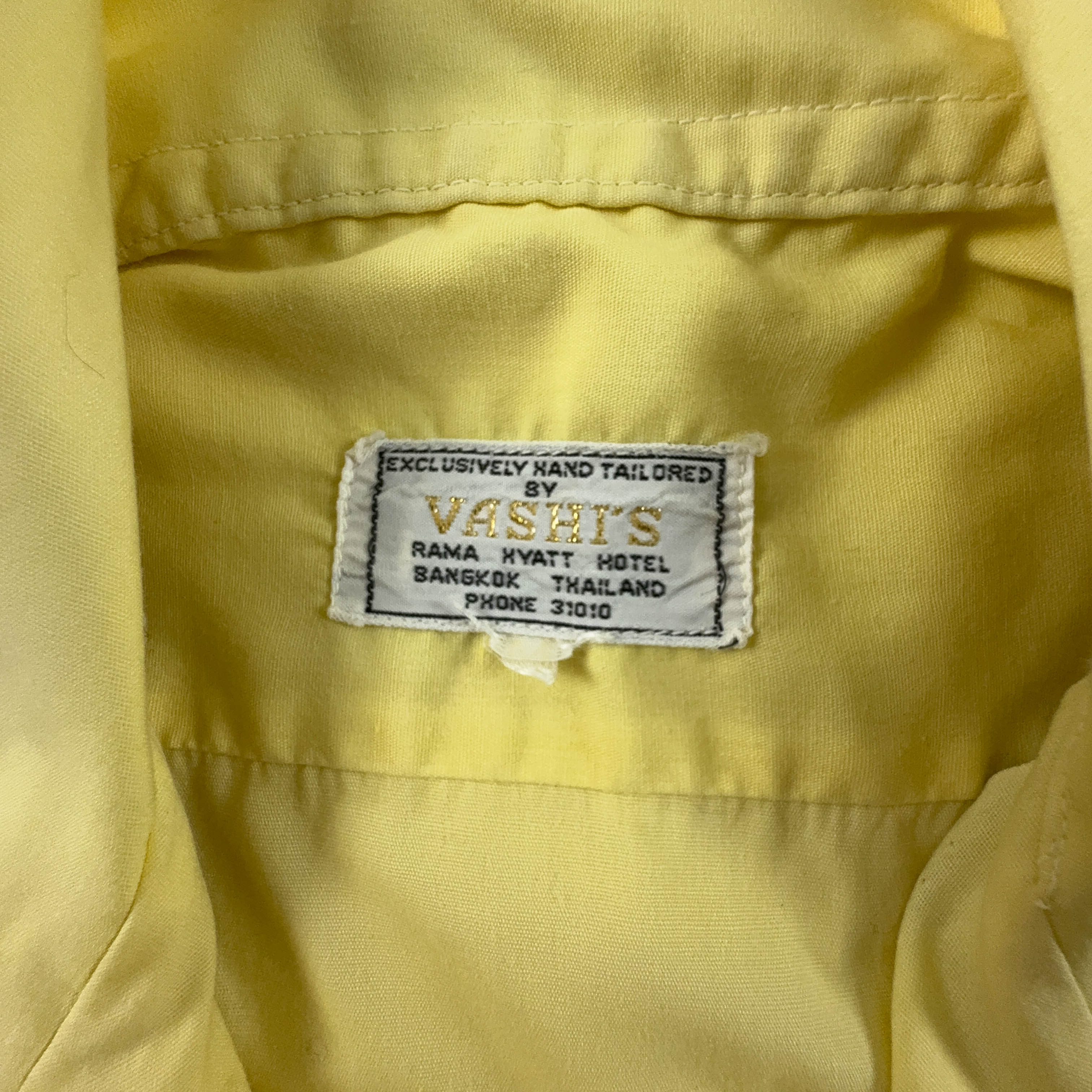 Camicia Vintage gialla a fantasia - Taglia M uomo