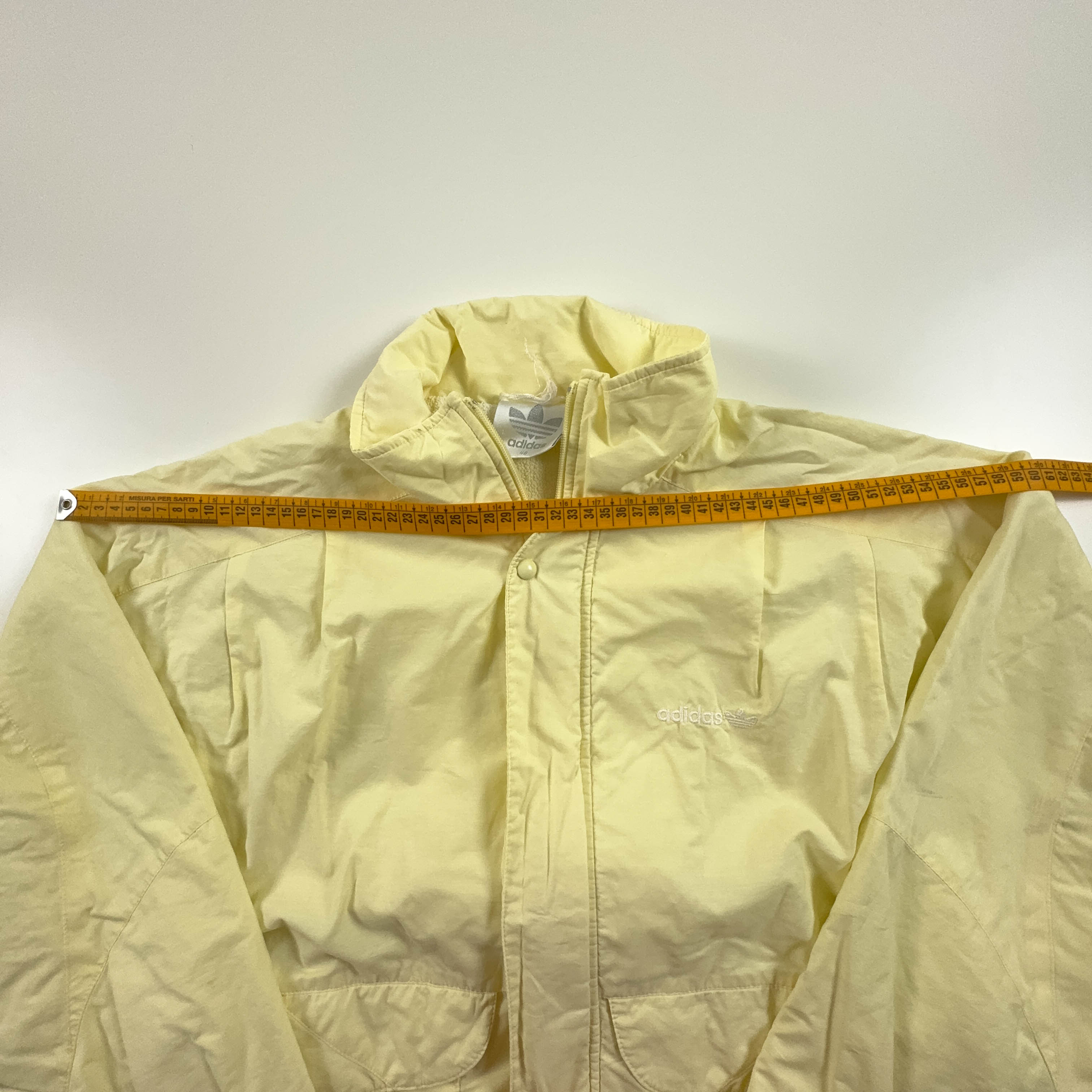 Giacca a vento Adidas Vintage gialla anni 90 con zip - Taglia 48 174 uomo