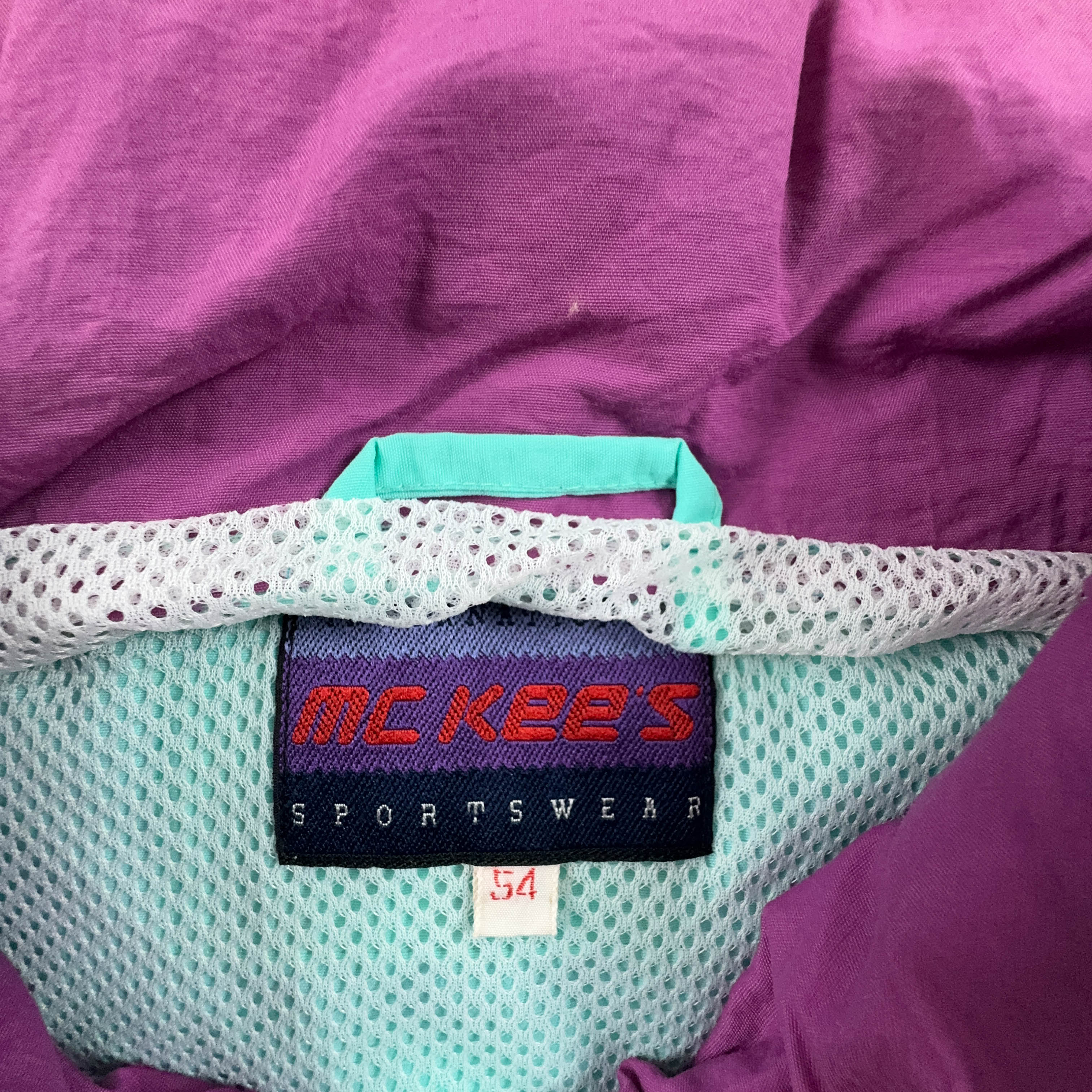 Giacca a vento Mc Kee's Vintage verde con zip - Taglia 54 uomo