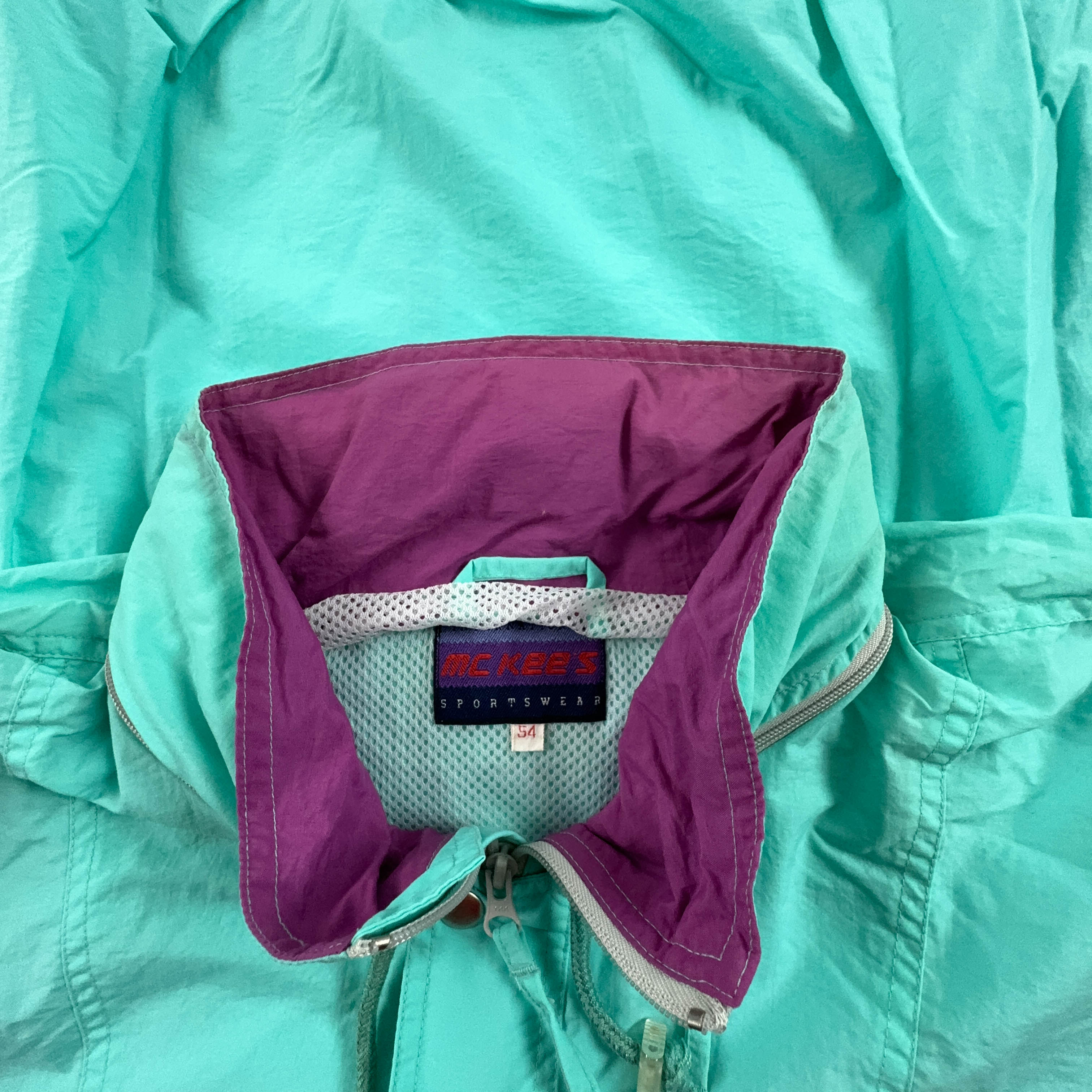 Giacca a vento Mc Kee's Vintage verde con zip - Taglia 54 uomo