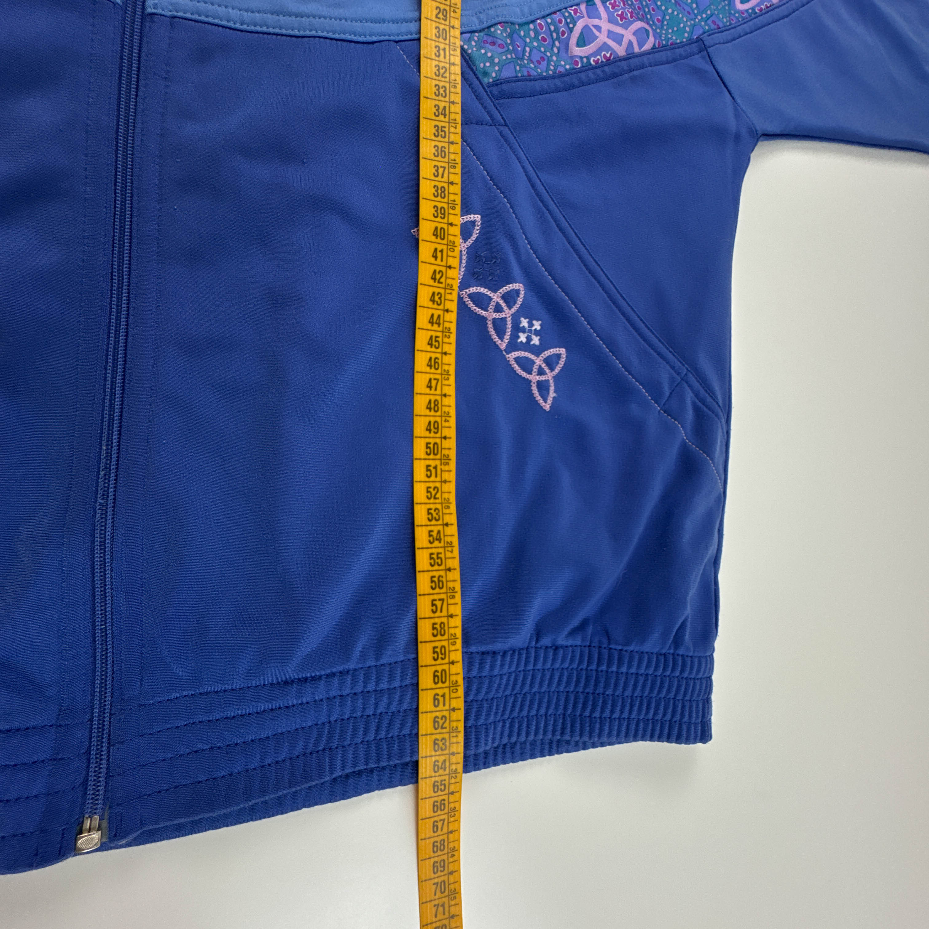 Felpa Lotto Vintage azzurra e blu con zip e logo ricamato anni 80 90 - Taglia L uomo