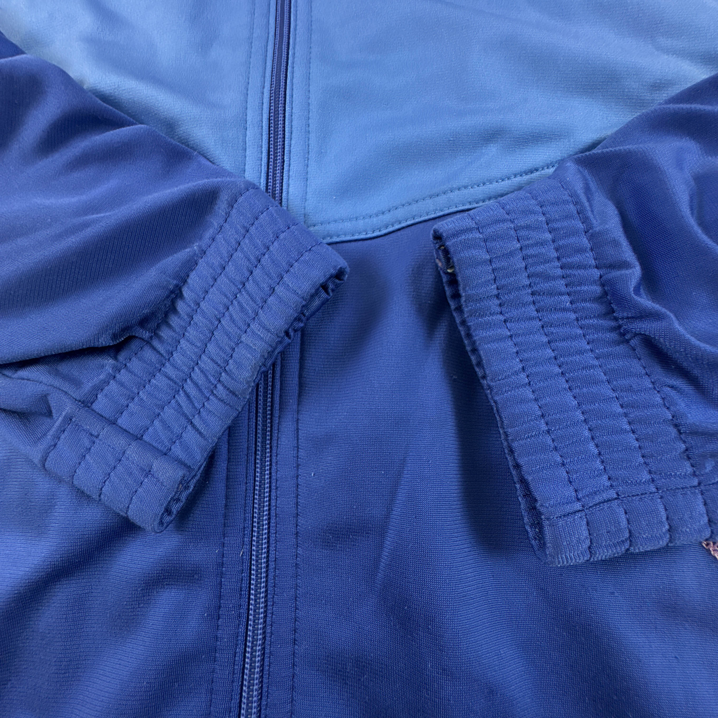 Felpa Lotto Vintage azzurra e blu con zip e logo ricamato anni 80 90 - Taglia L uomo