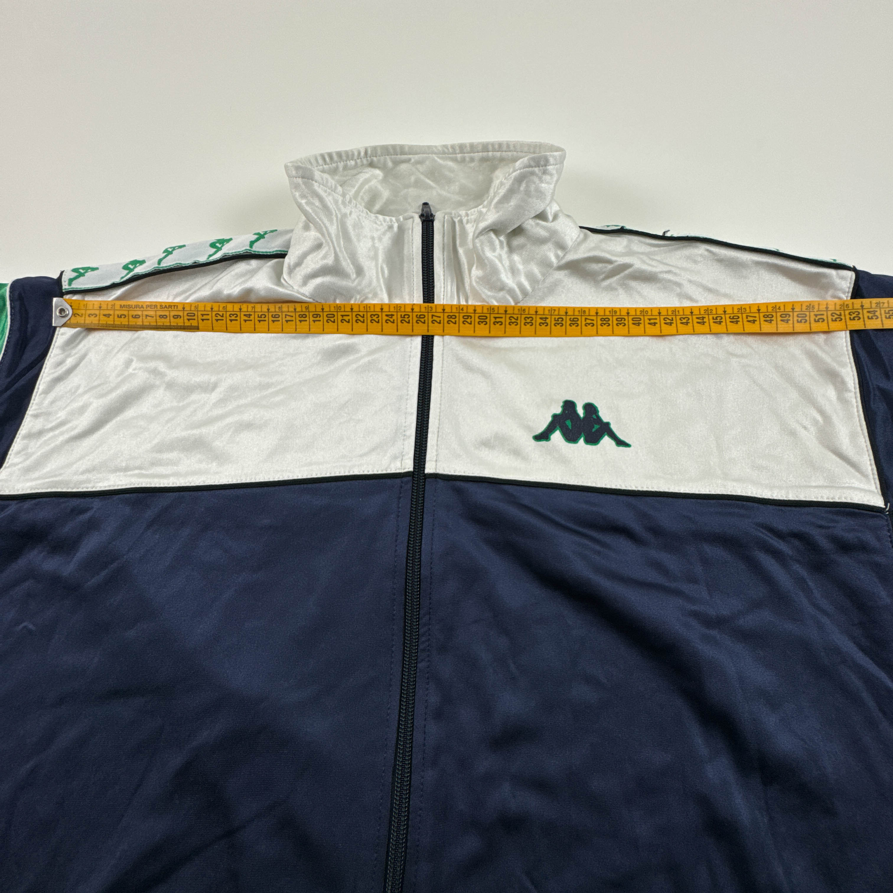Felpa Kappa Vintage blu e bianca con zip anni 80 90 - Taglia L/XL uomo