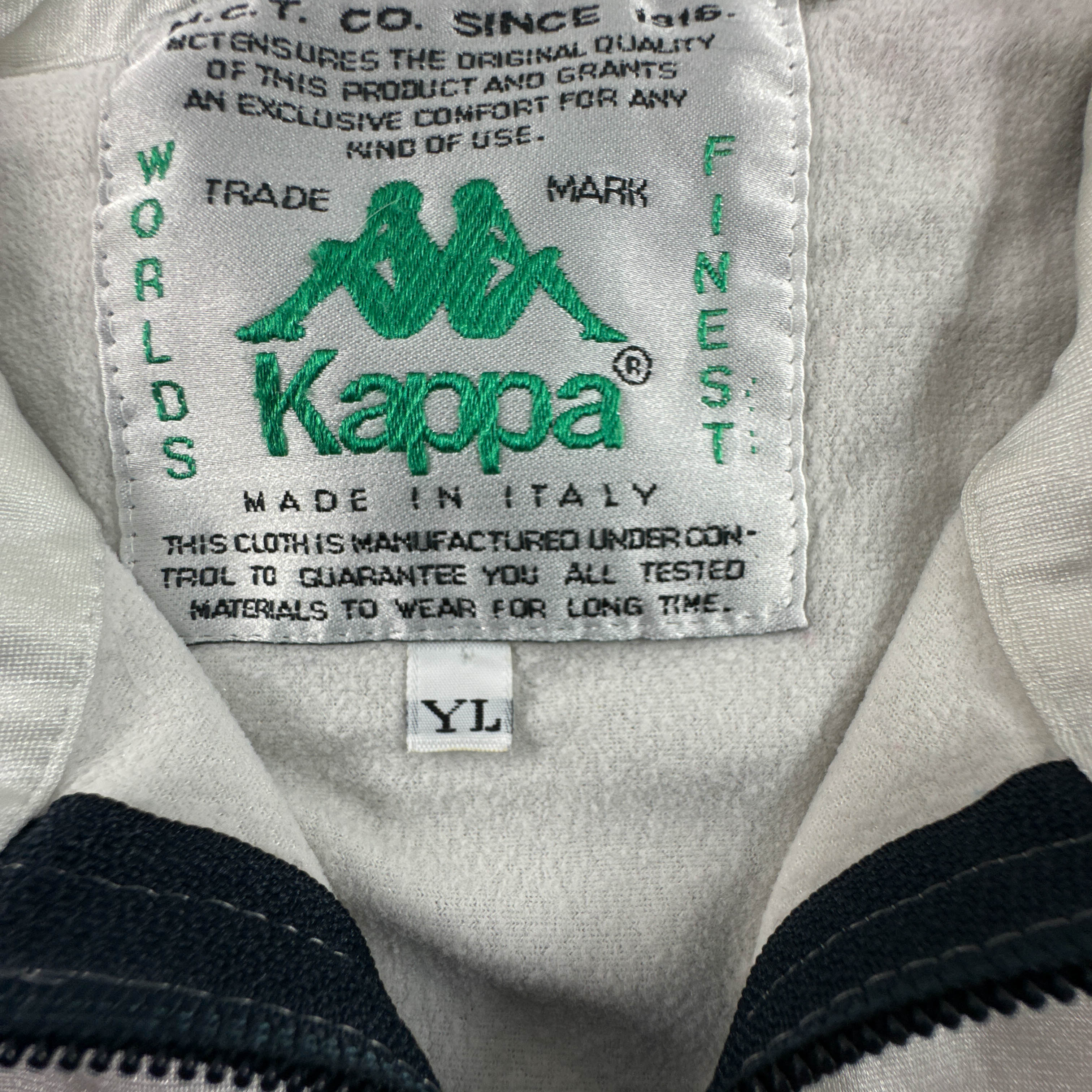 Felpa Kappa Vintage blu e bianca con zip anni 80 90 - Taglia L/XL uomo
