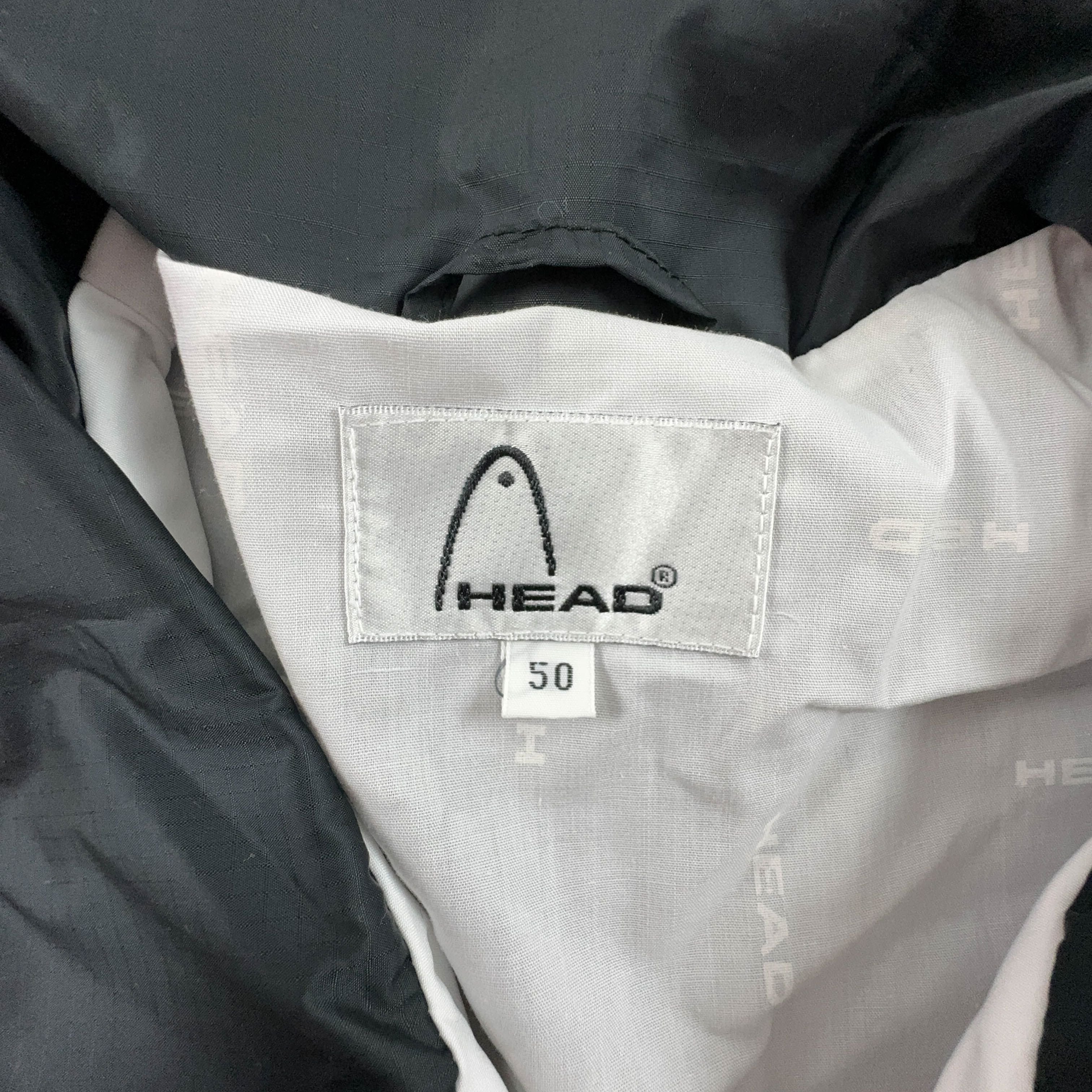 Giacca a vento Vintage bianca e nera con zip - Taglia 50 uomo