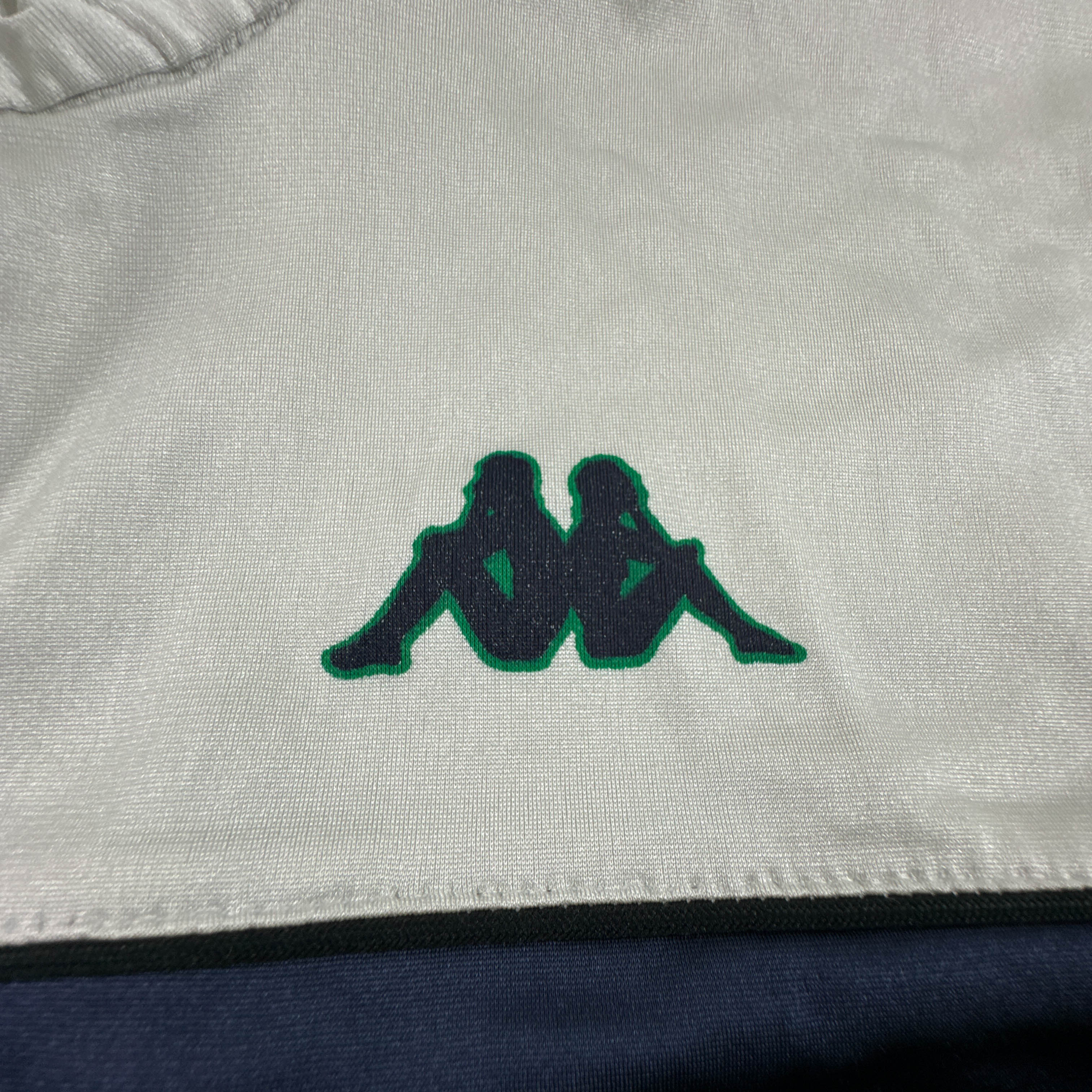 Felpa Kappa Vintage blu e bianca con zip anni 80 90 - Taglia L/XL uomo
