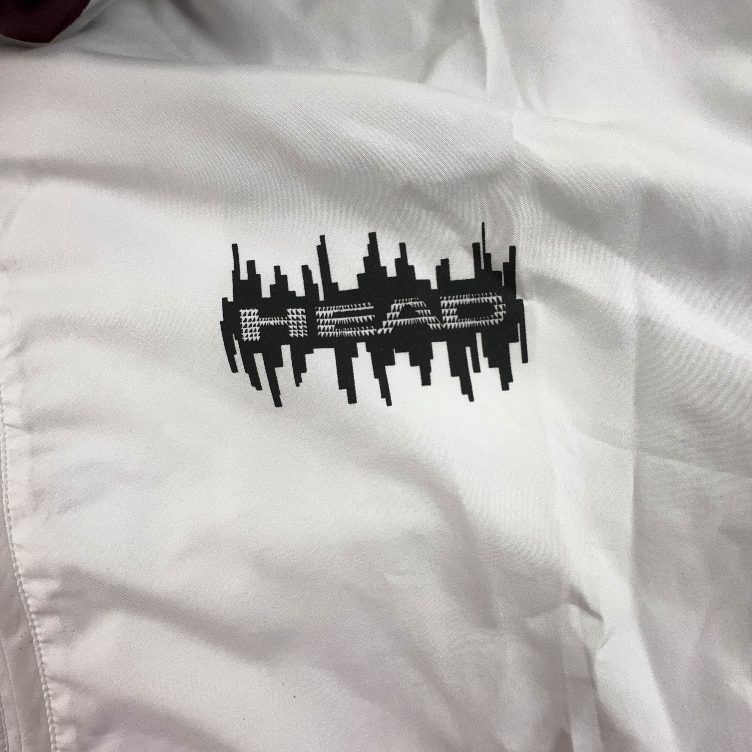 Giacca a vento Vintage bianca e nera con zip - Taglia 50 uomo