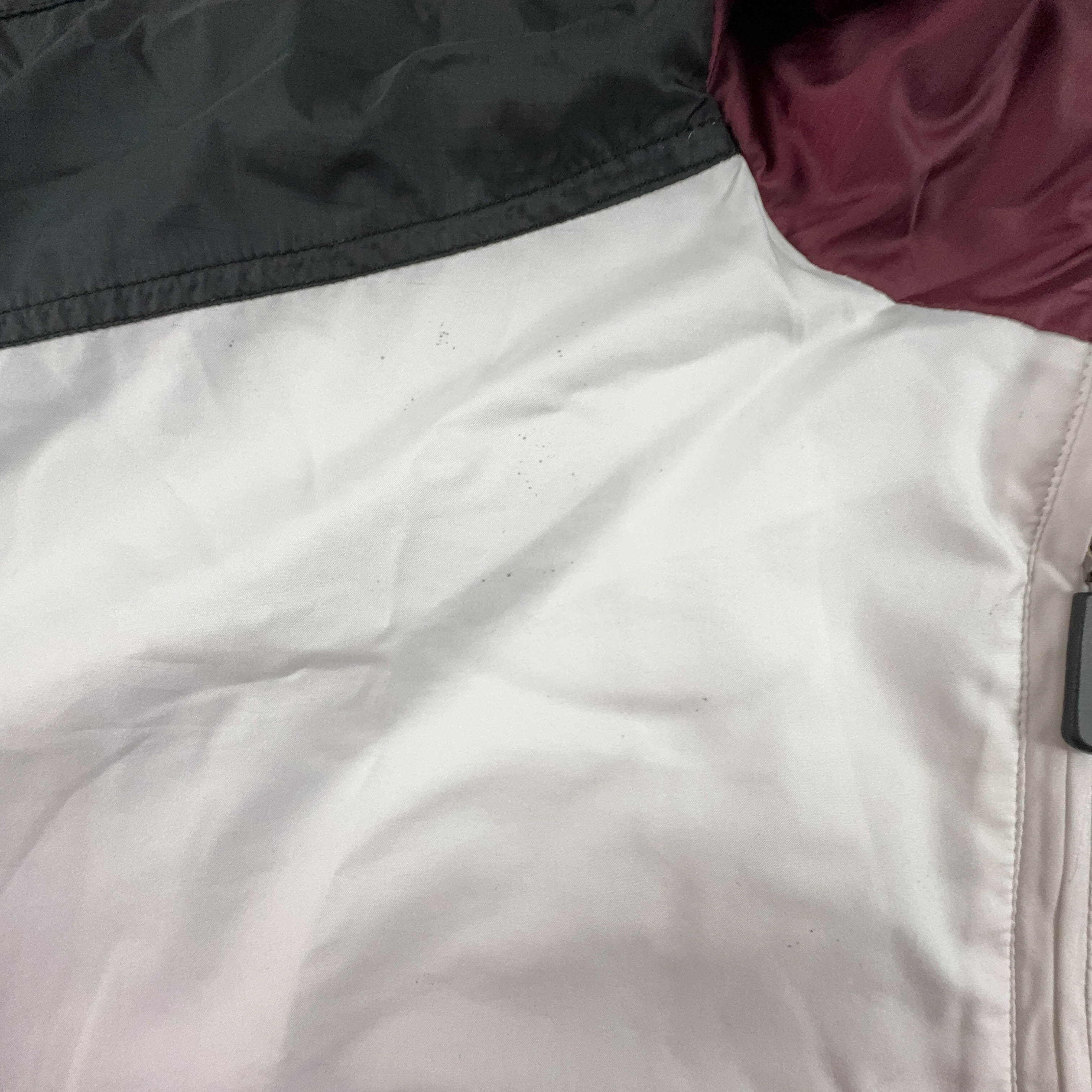 Giacca a vento Vintage bianca e nera con zip - Taglia 50 uomo