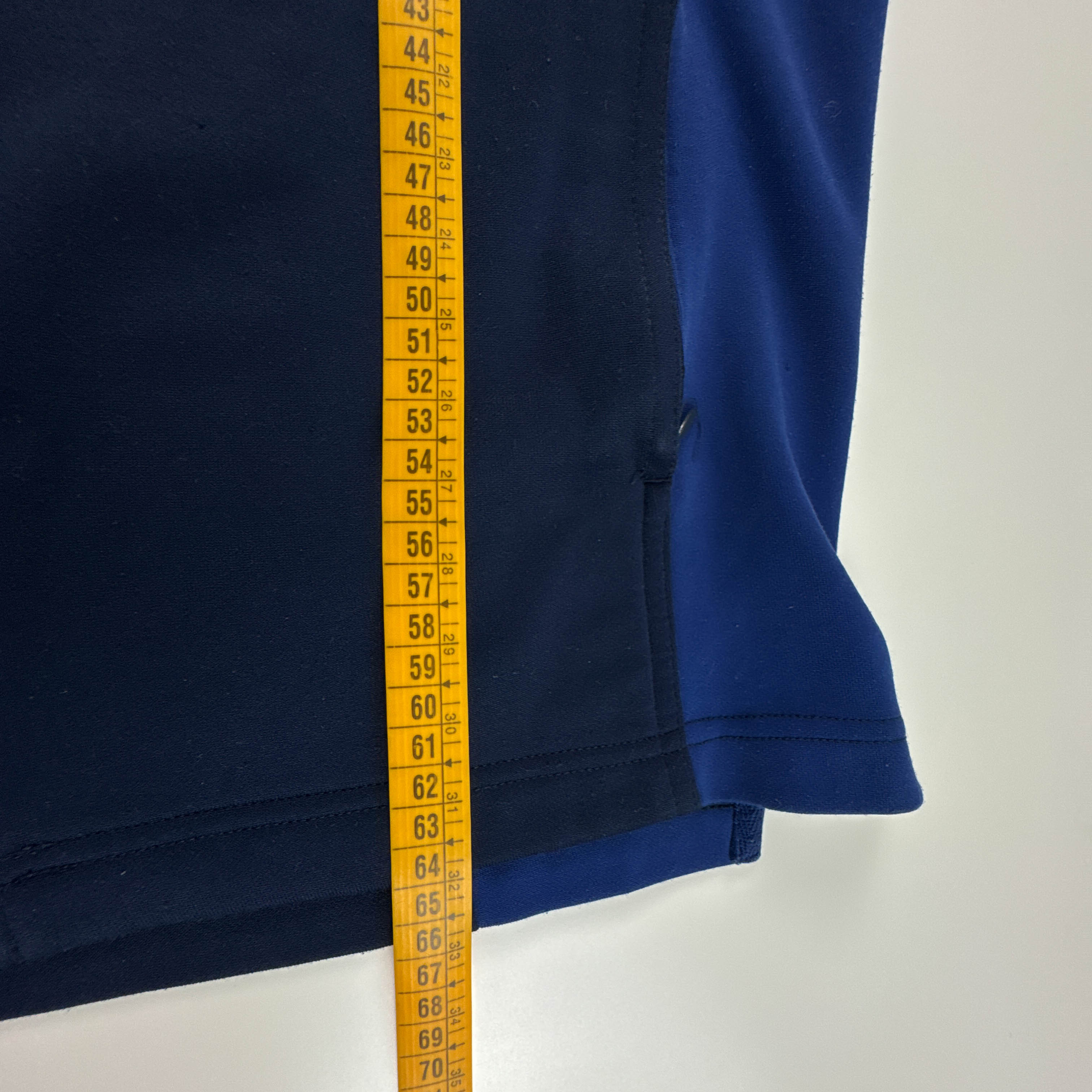 Felpa Nike Vintage blu scura e azzurra con zip logo ricamato anni 90 - Taglia S/M uomo