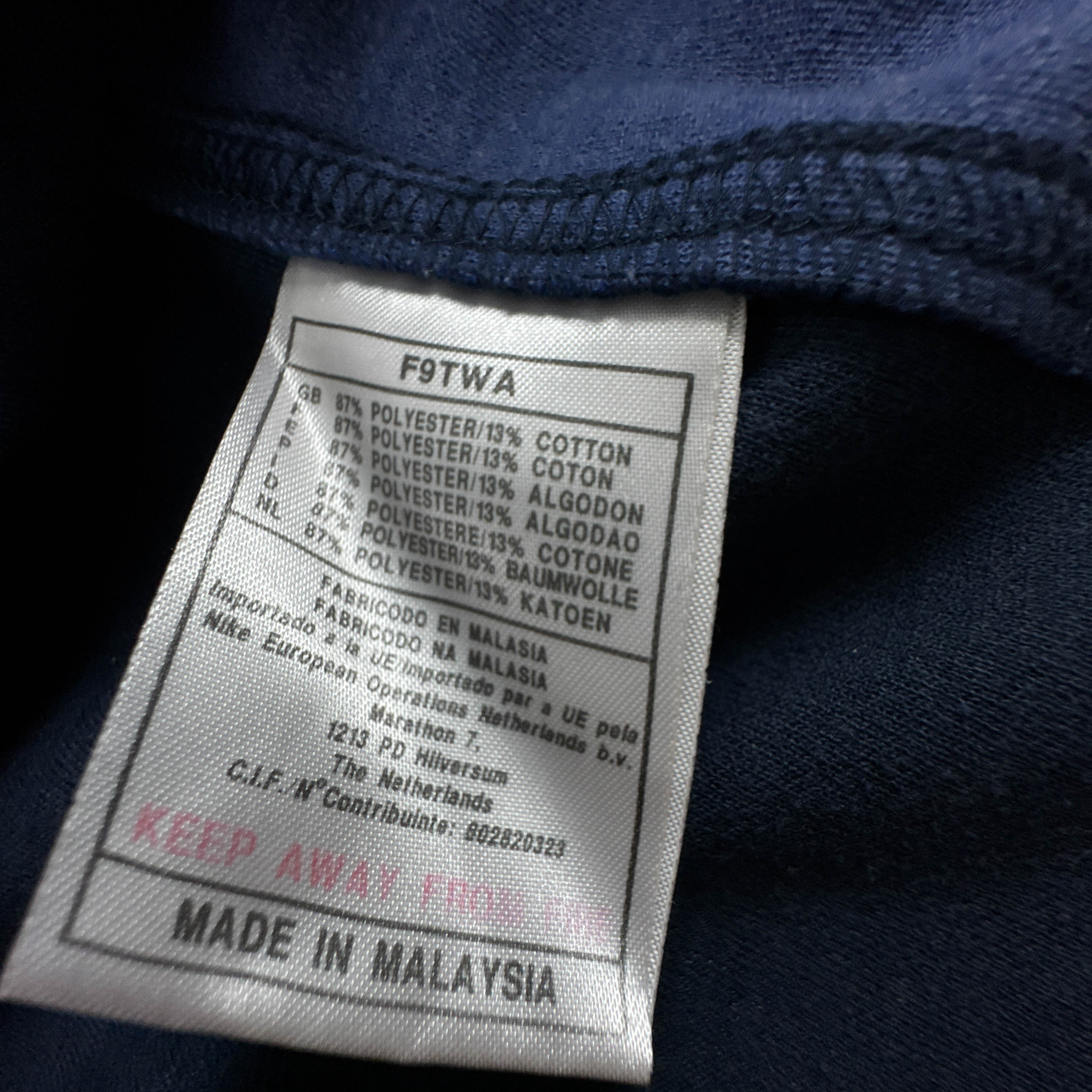 Felpa Nike Vintage blu scura e azzurra con zip logo ricamato anni 90 - Taglia S/M uomo