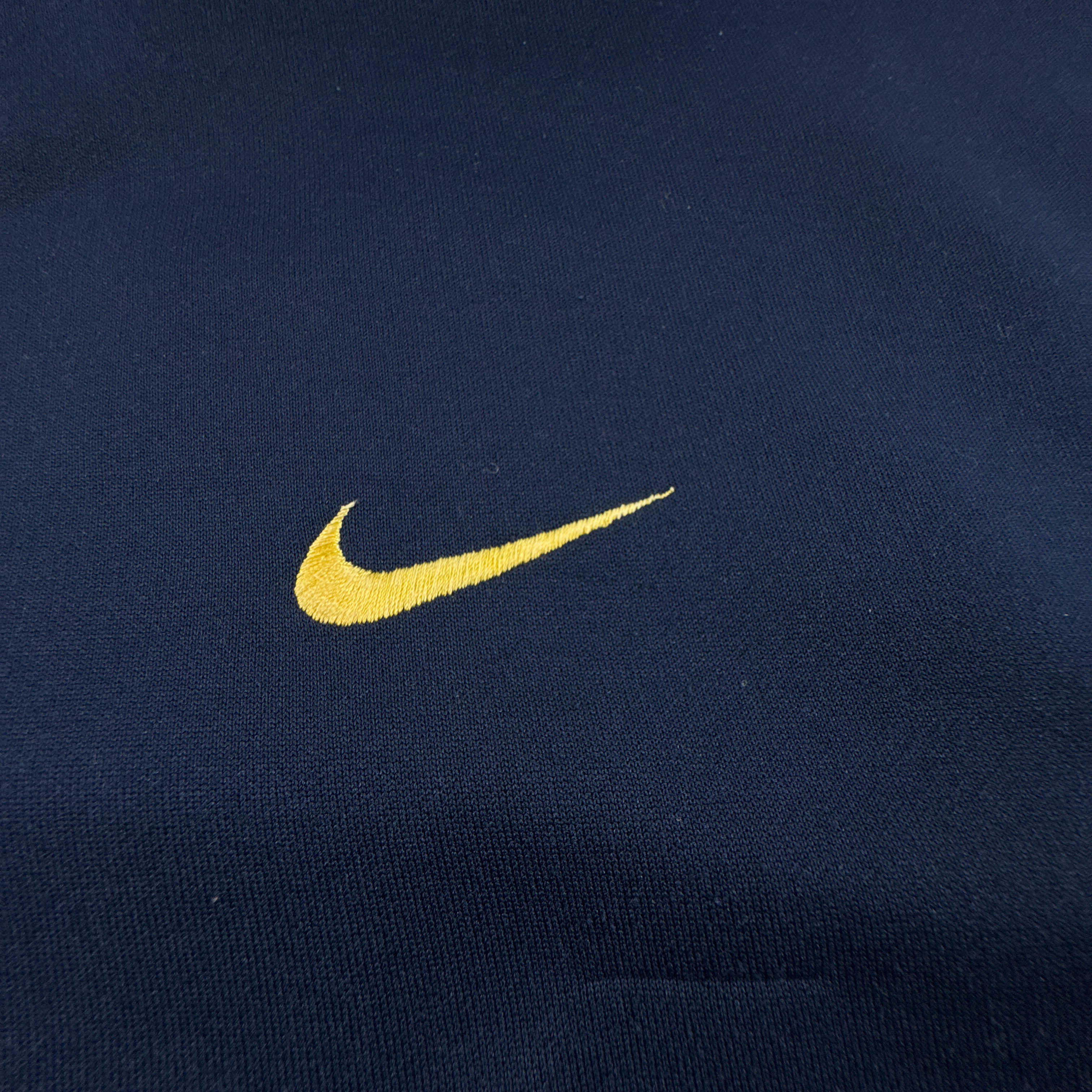 Felpa Nike Vintage blu scura e azzurra con zip logo ricamato anni 90 - Taglia S/M uomo