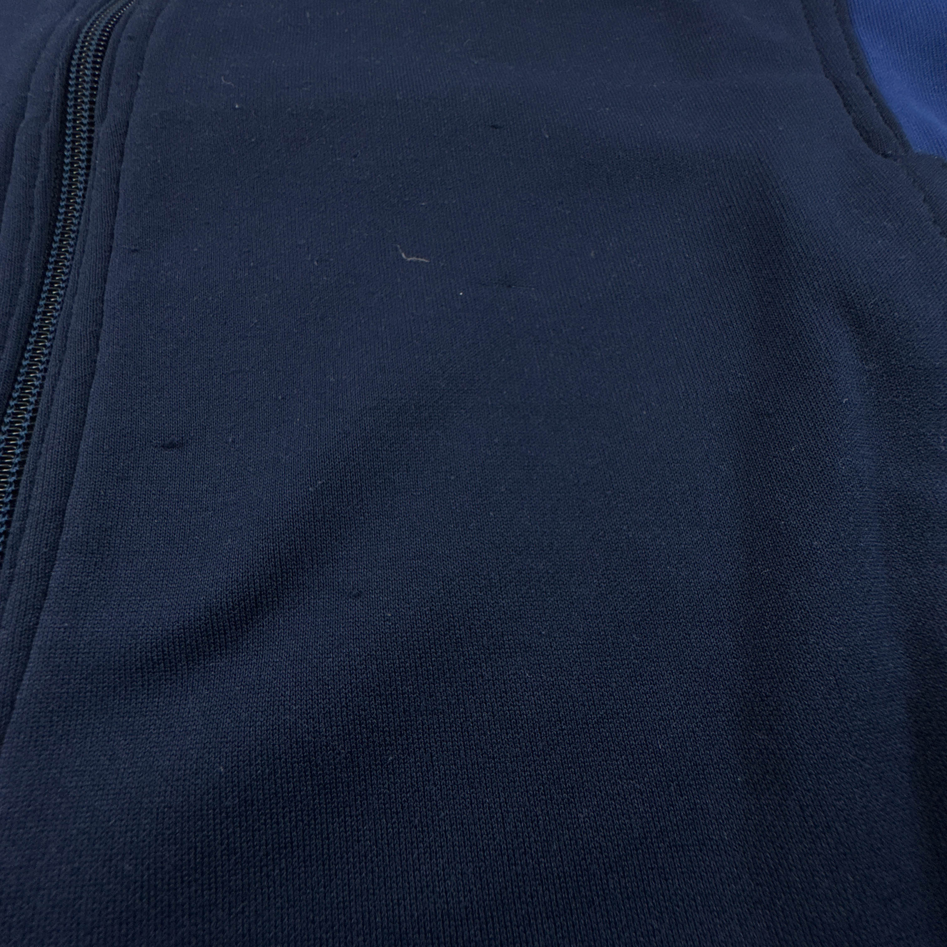Felpa Nike Vintage blu scura e azzurra con zip logo ricamato anni 90 - Taglia S/M uomo
