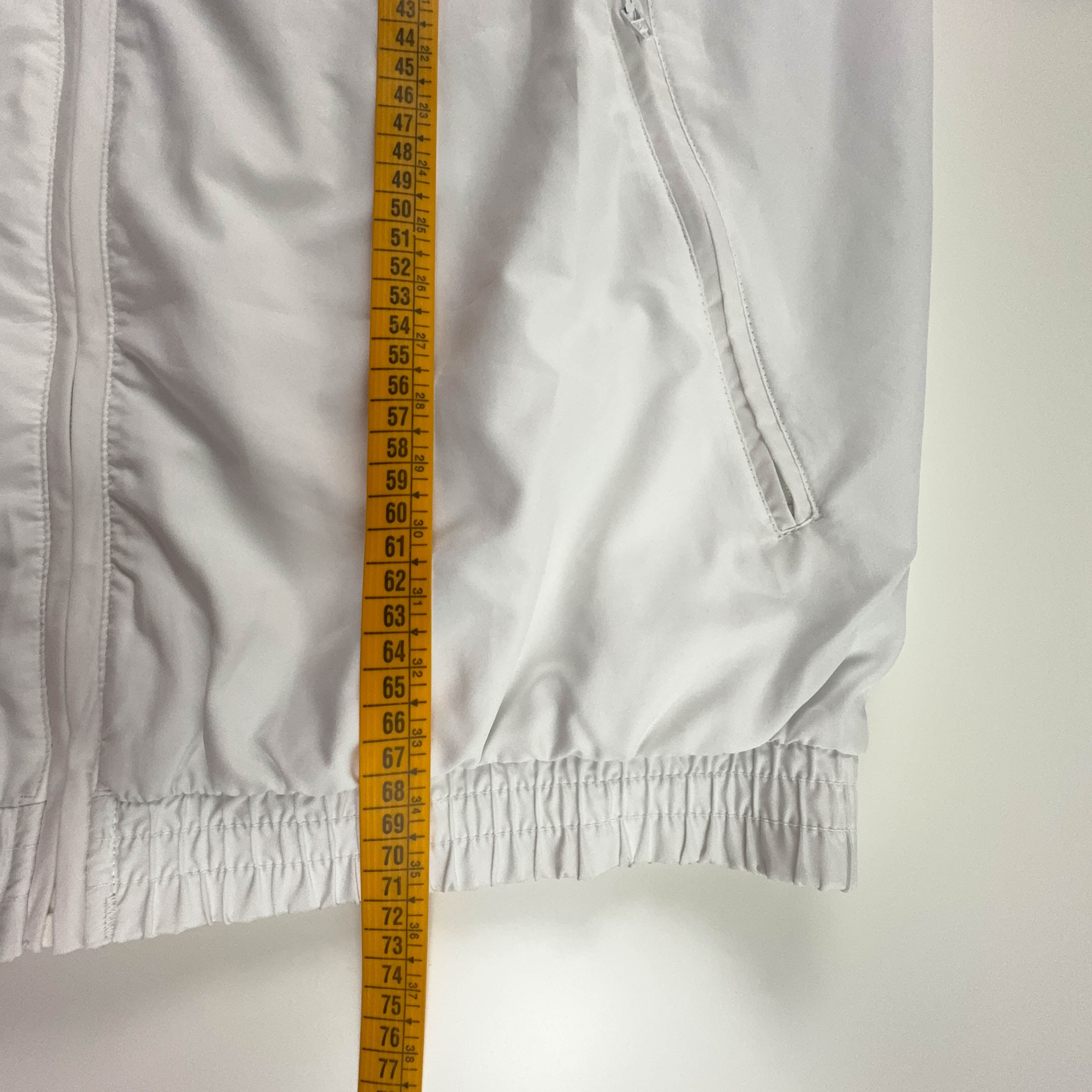 Giacca a vento Vintage bianca e nera con zip - Taglia 50 uomo