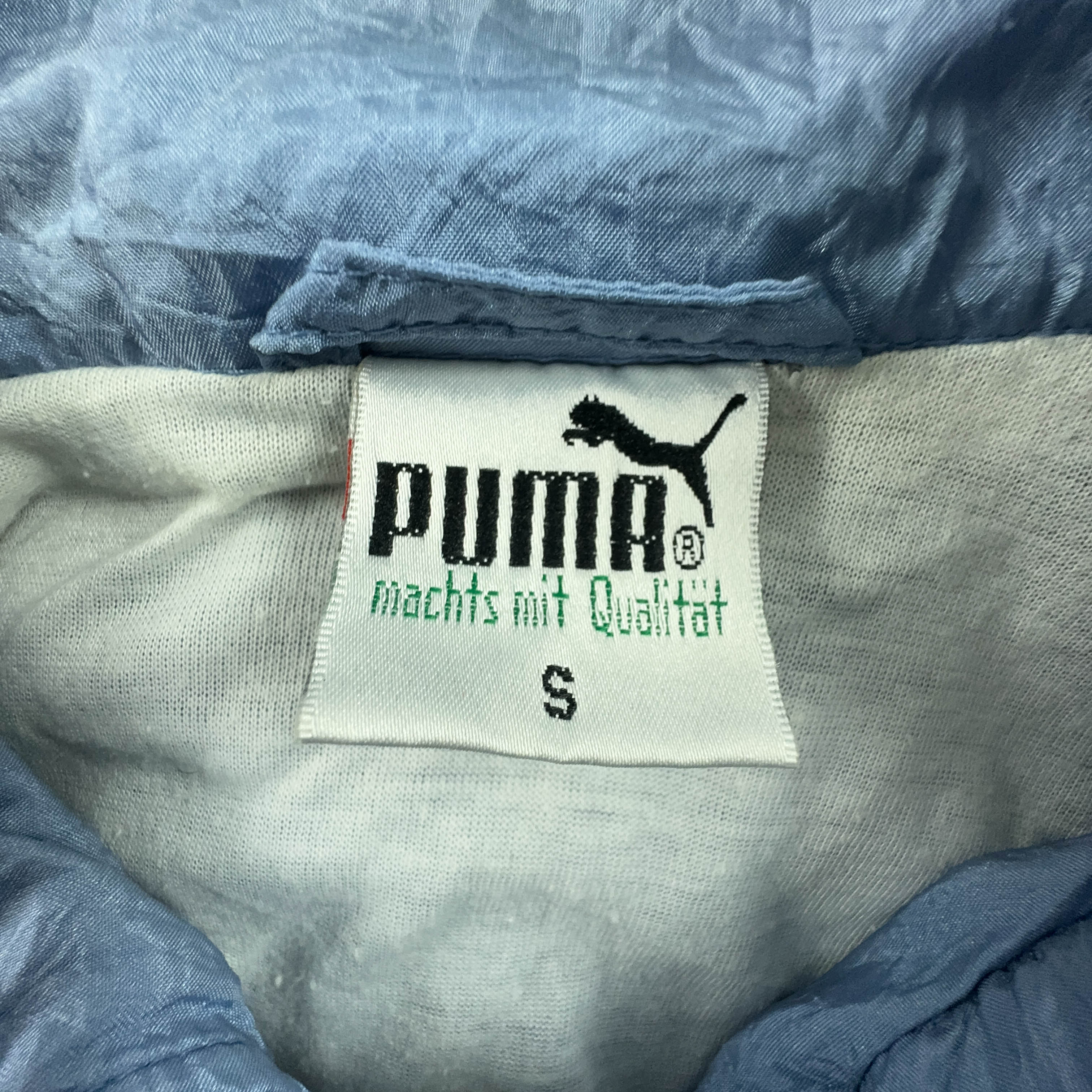 Giacca a vento Puma Vintage blu con zip anni 90 - Taglia S uomo
