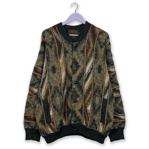 Cardigan Vintage 50% lana multicolore - Taglia L/XL uomo