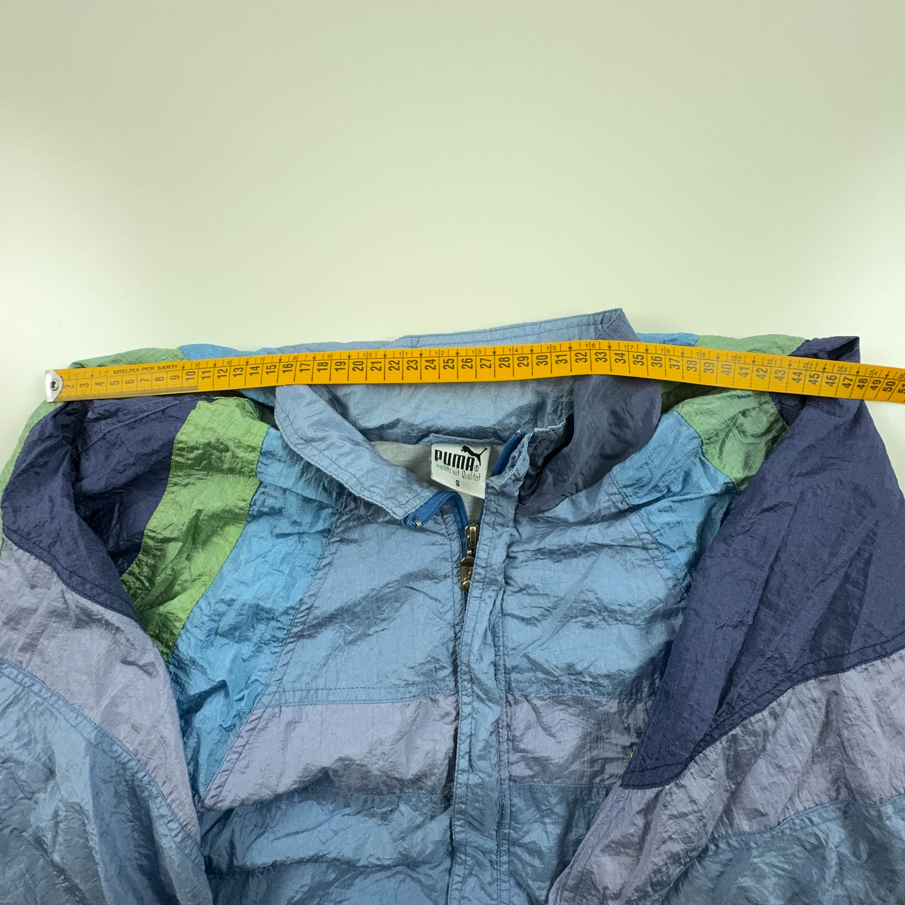 Giacca a vento Puma Vintage blu con zip anni 90 - Taglia S uomo