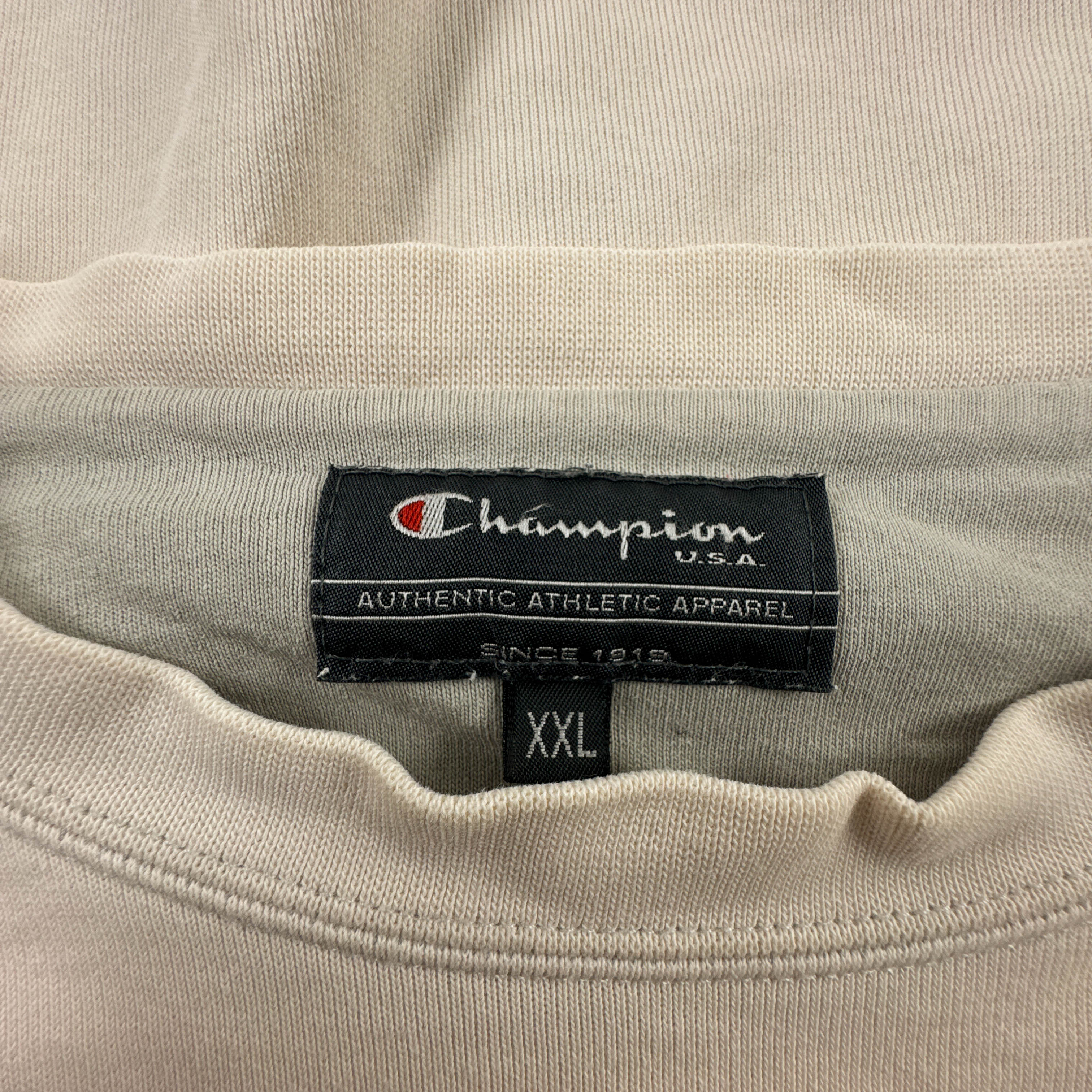 Felpa Champion Vintage crema a girocollo logo ricamato anni 90 00 - Taglia XXL uomo